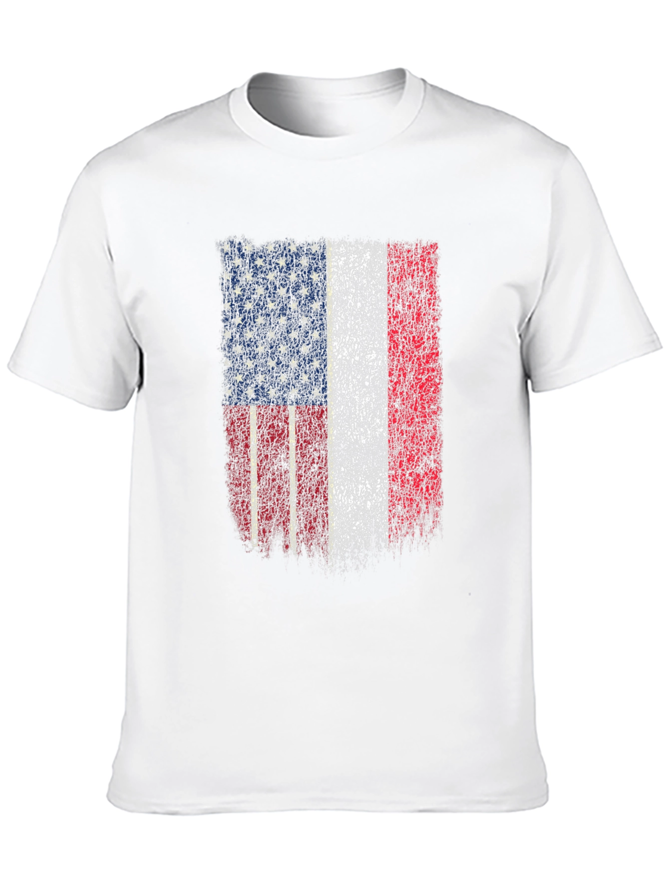 American France Flag Distressed Graphic Tee