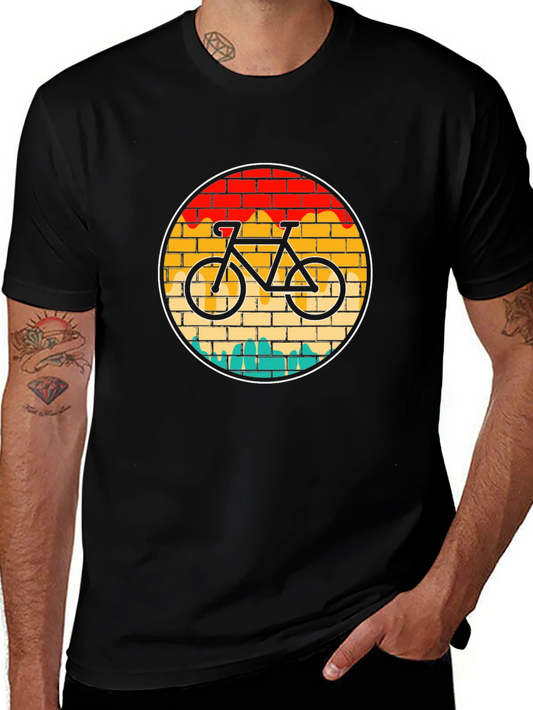 Retro Bike T-Shirt - Brick Wall Design