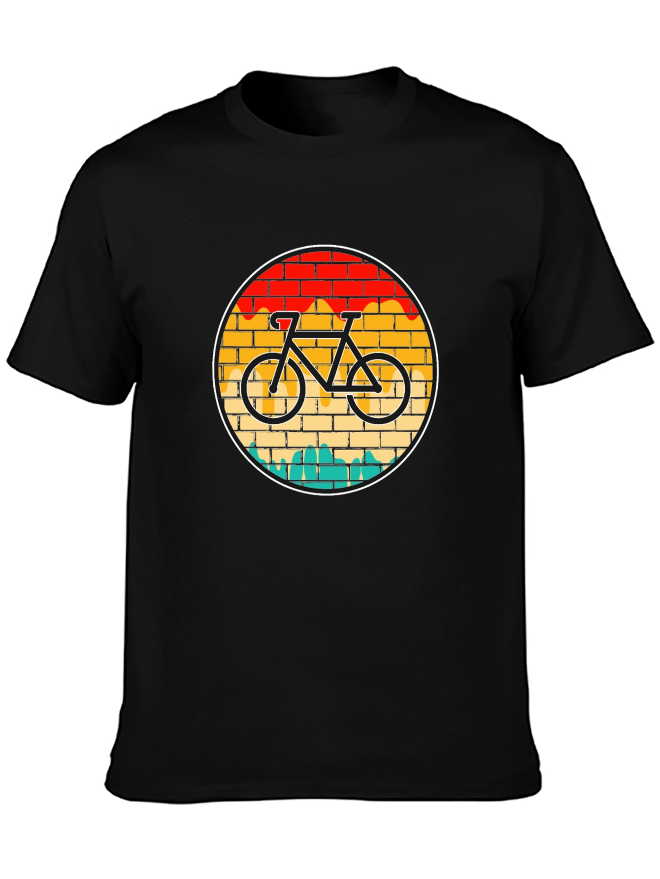 Retro Bike T-Shirt - Brick Wall Design