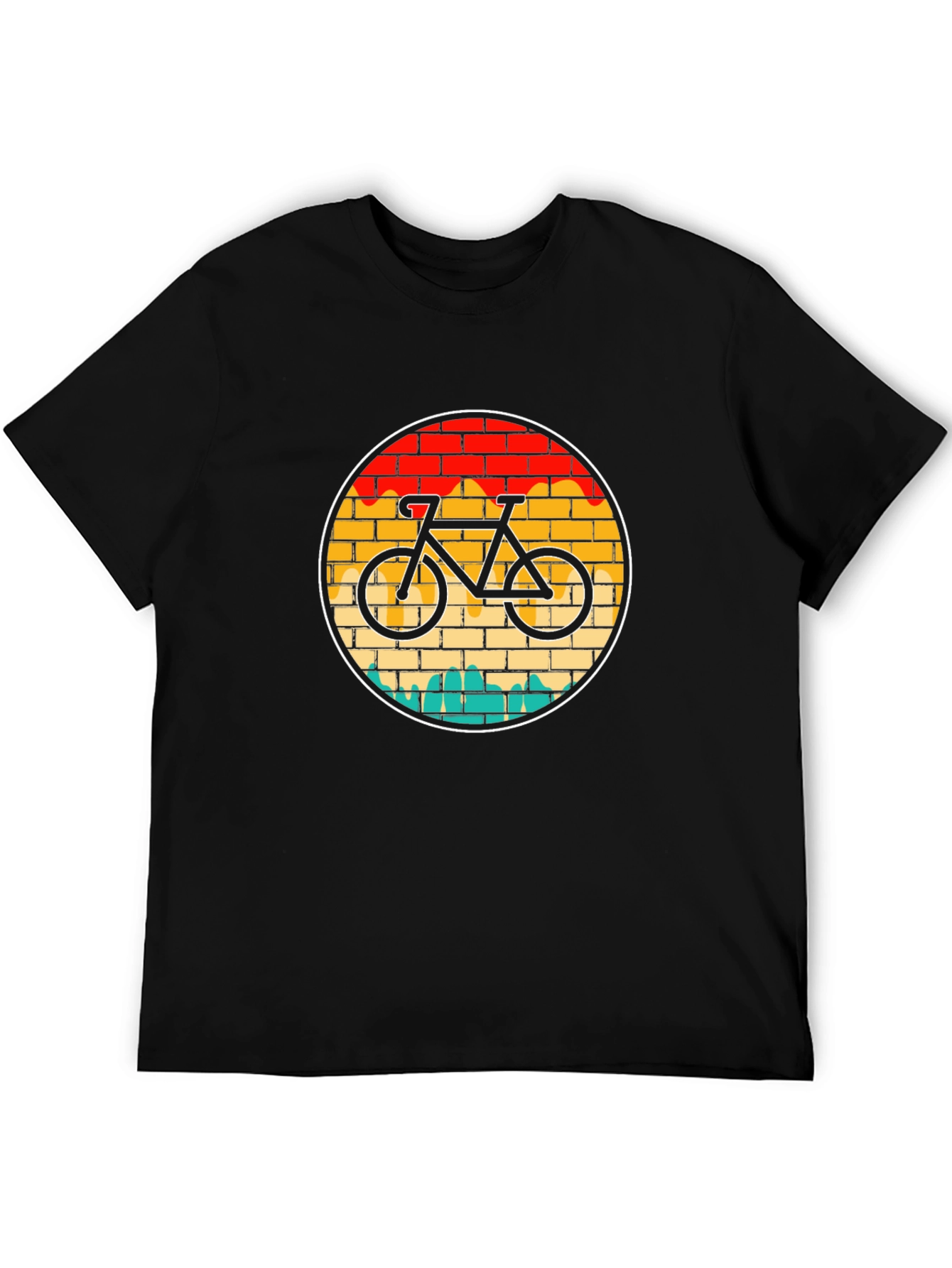 Retro Bike T-Shirt - Brick Wall Design