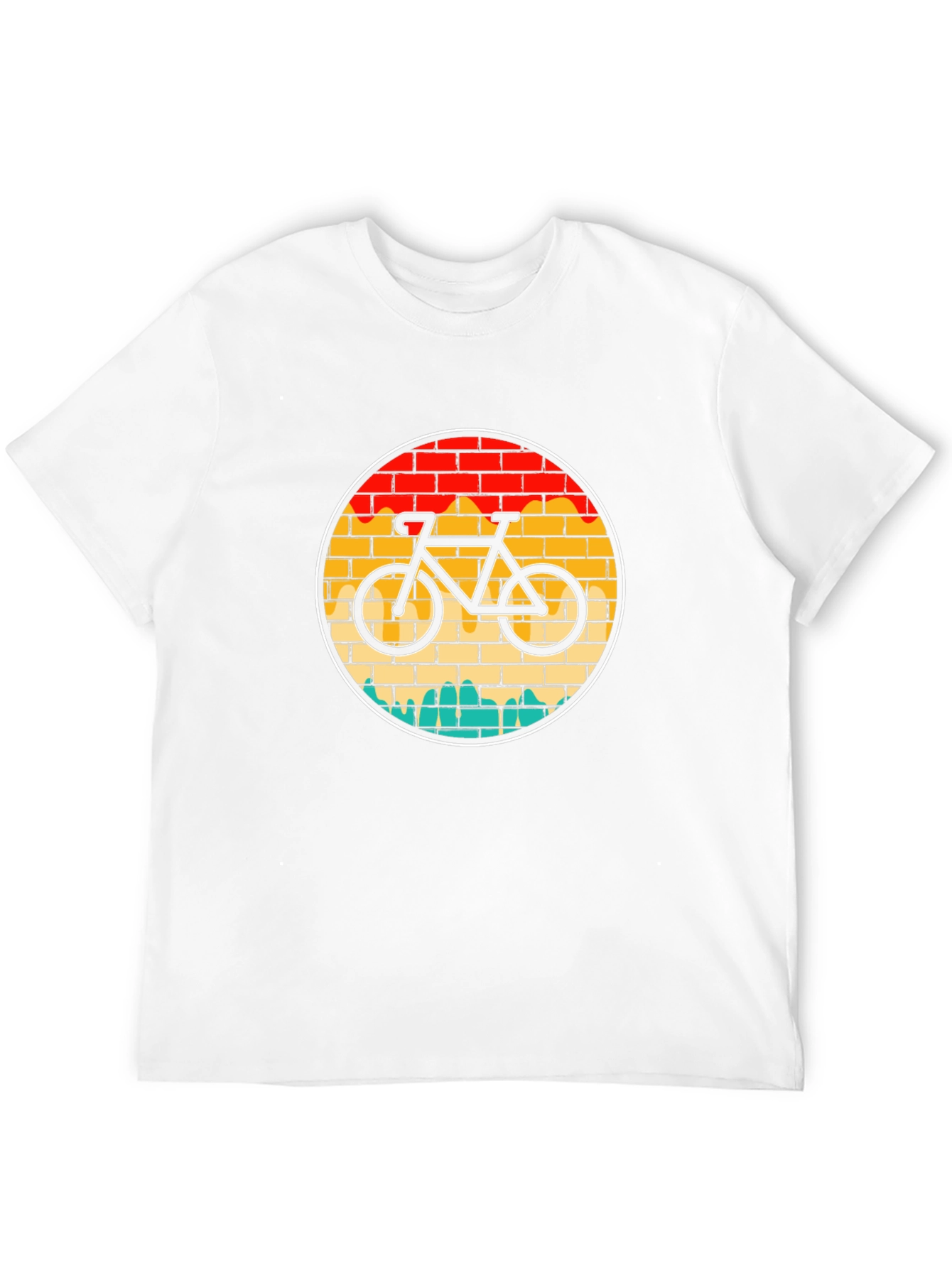 Retro Bike T-Shirt - Brick Wall Design