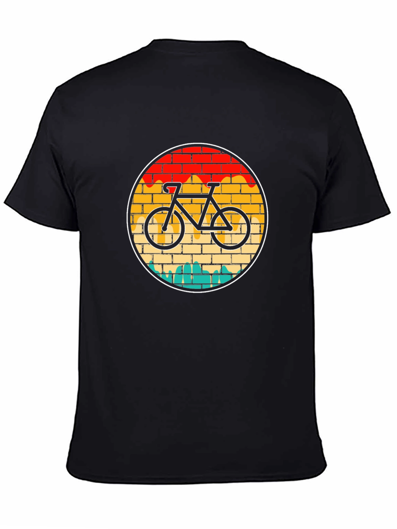Retro Bike T-Shirt - Brick Wall Design