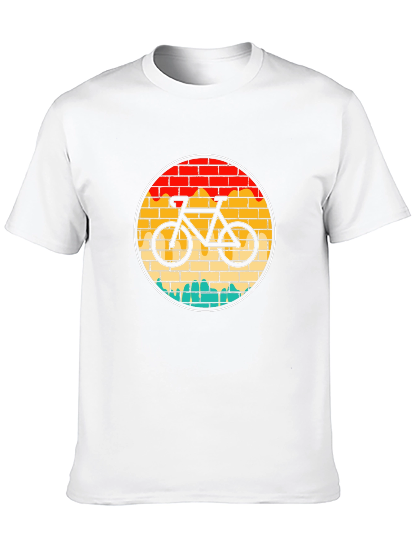 Retro Bike T-Shirt - Brick Wall Design