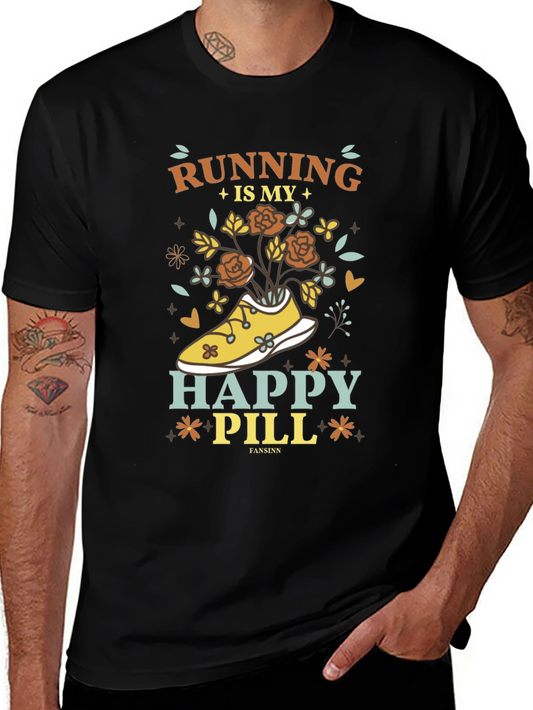 Running is My Happy Pill Graphic Tee