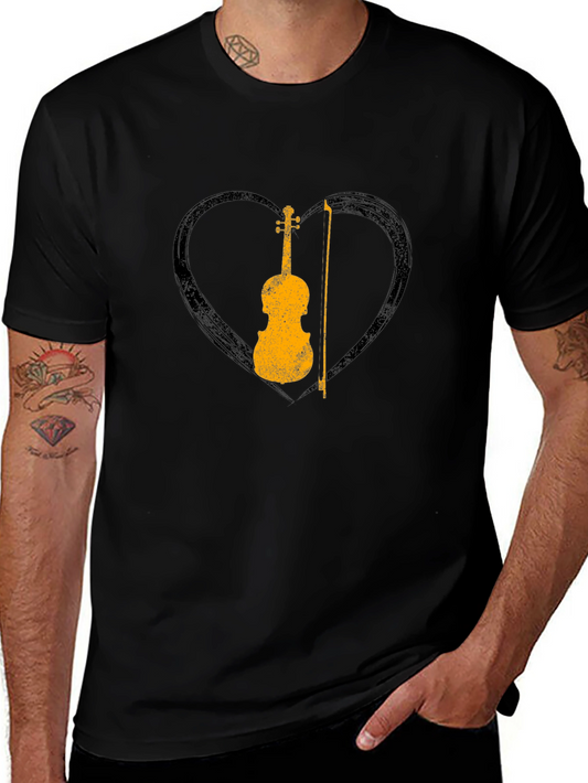 Violin Heart Graphic Tee - Musician T-Shirt