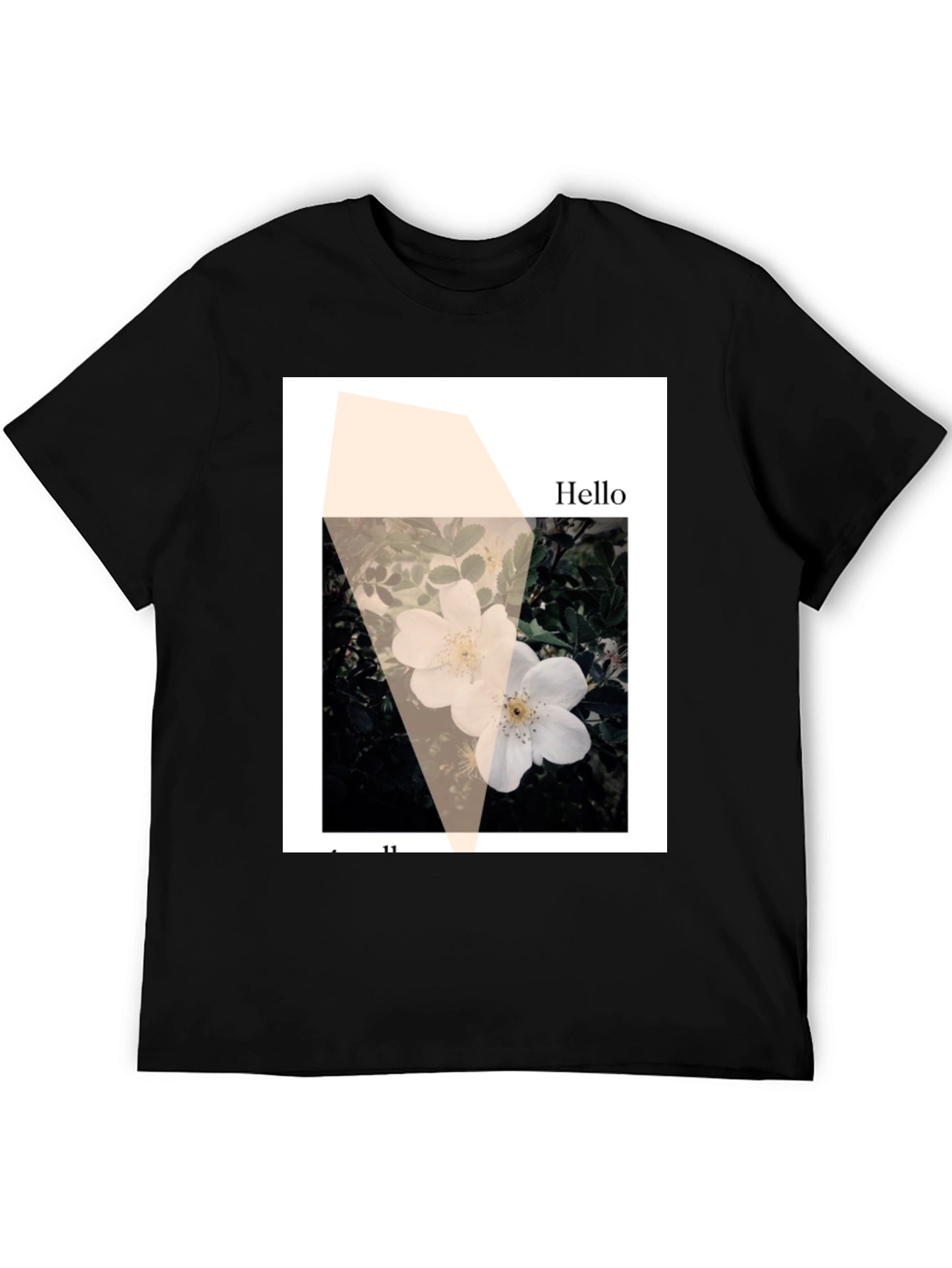 Floral Hello Black Graphic Tee