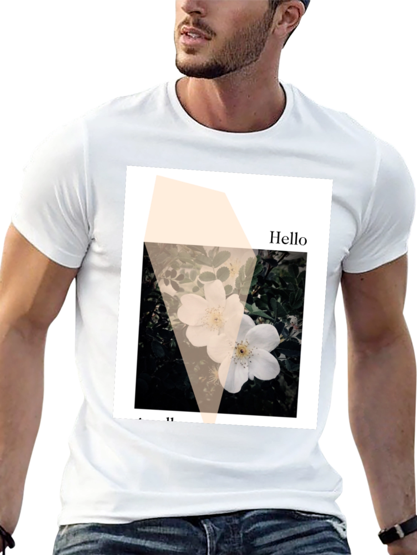 Floral Hello Black Graphic Tee