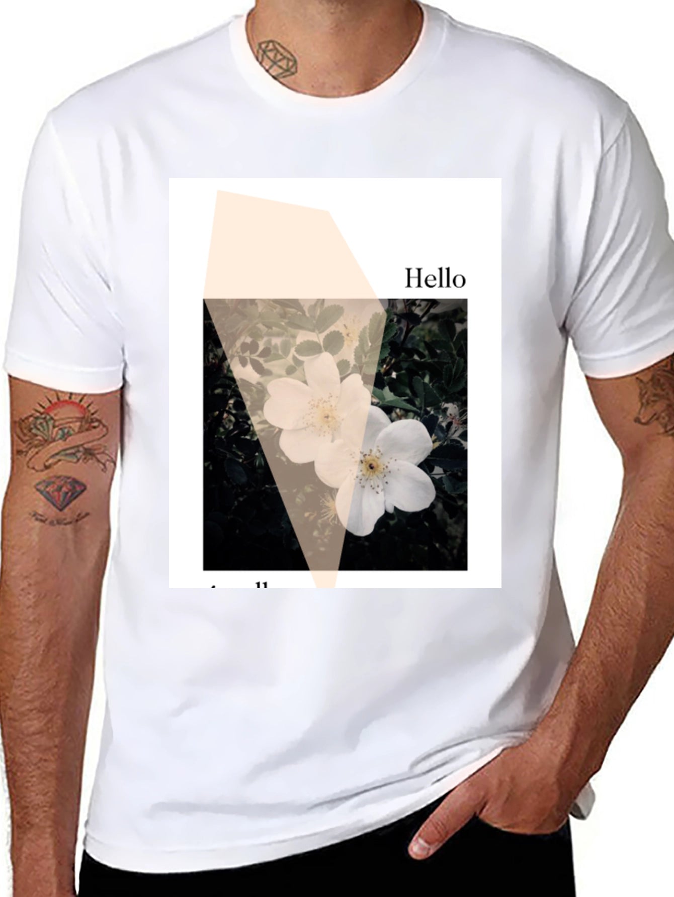 Floral Hello Black Graphic Tee