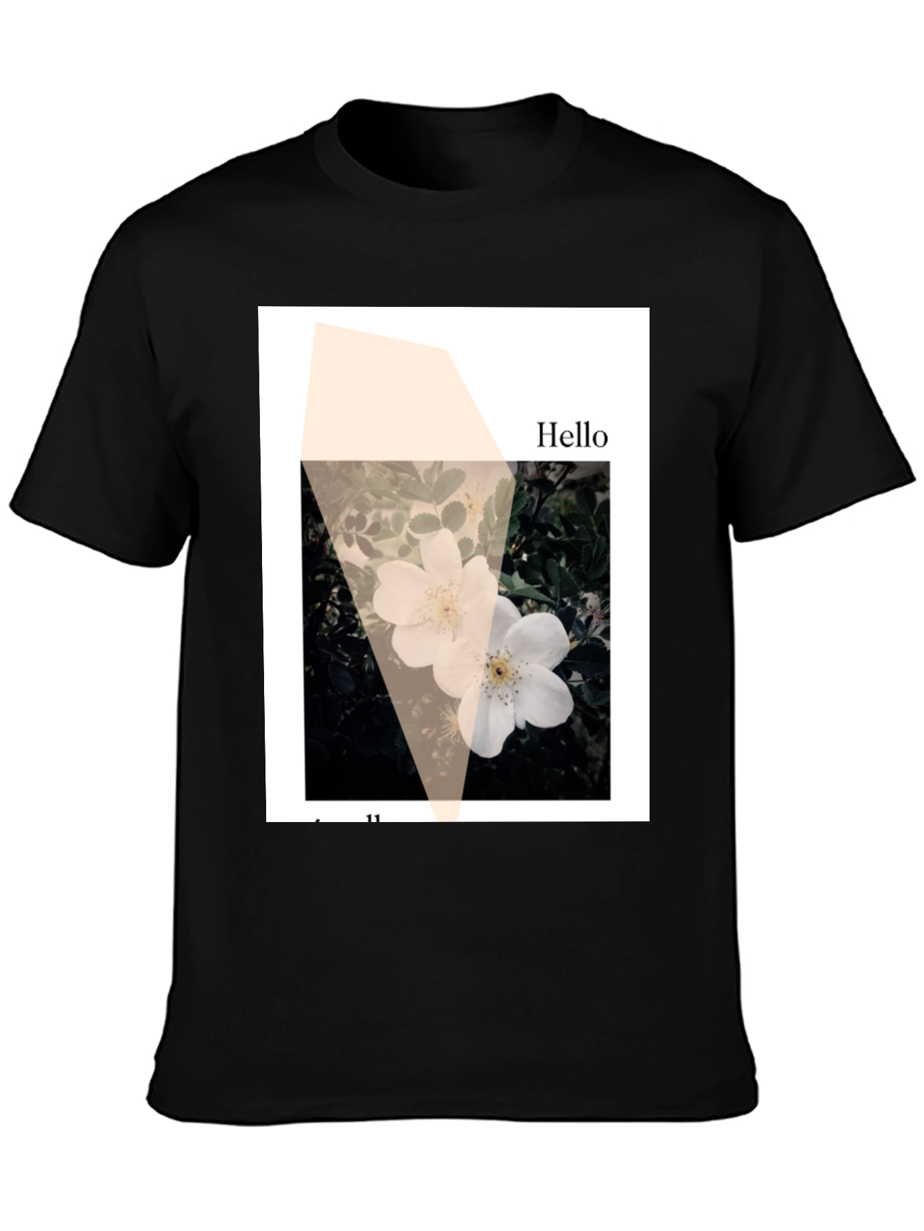 Floral Hello Black Graphic Tee
