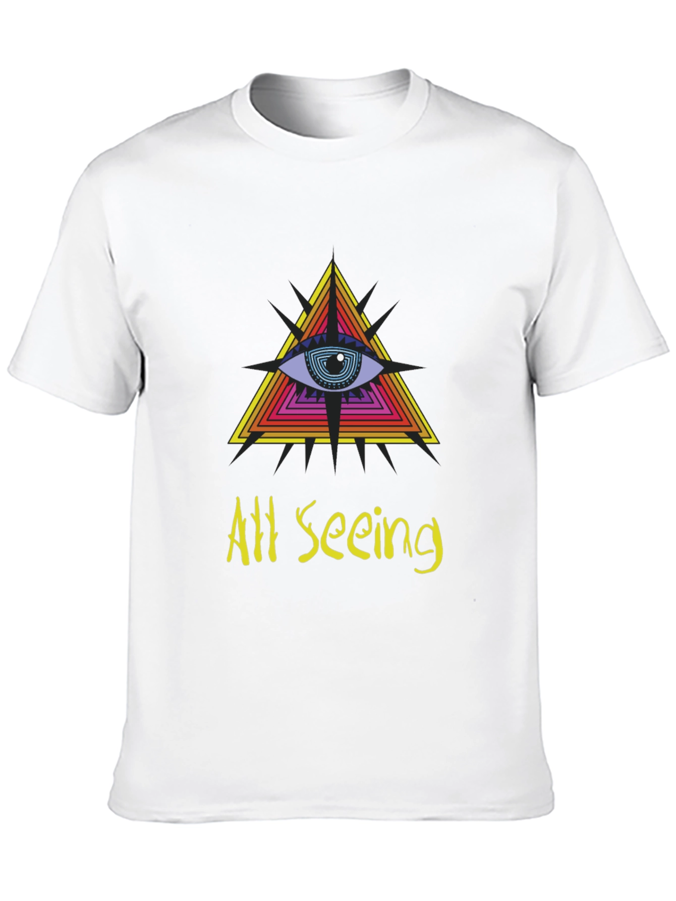 All Seeing Eye Graphic Tee - Black Cotton T-Shirt