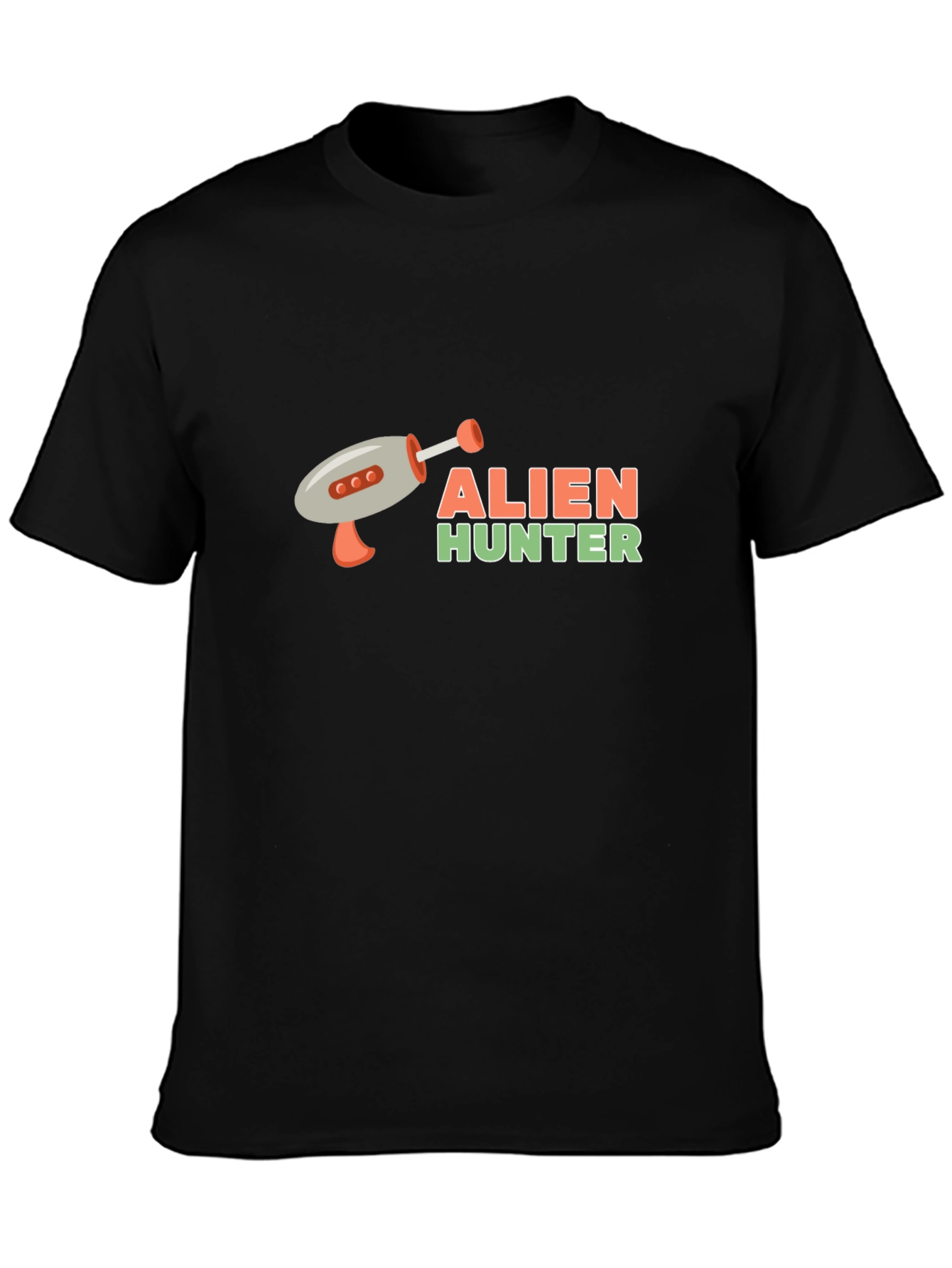 Alien Hunter Graphic Tee - Black Cotton T-Shirt