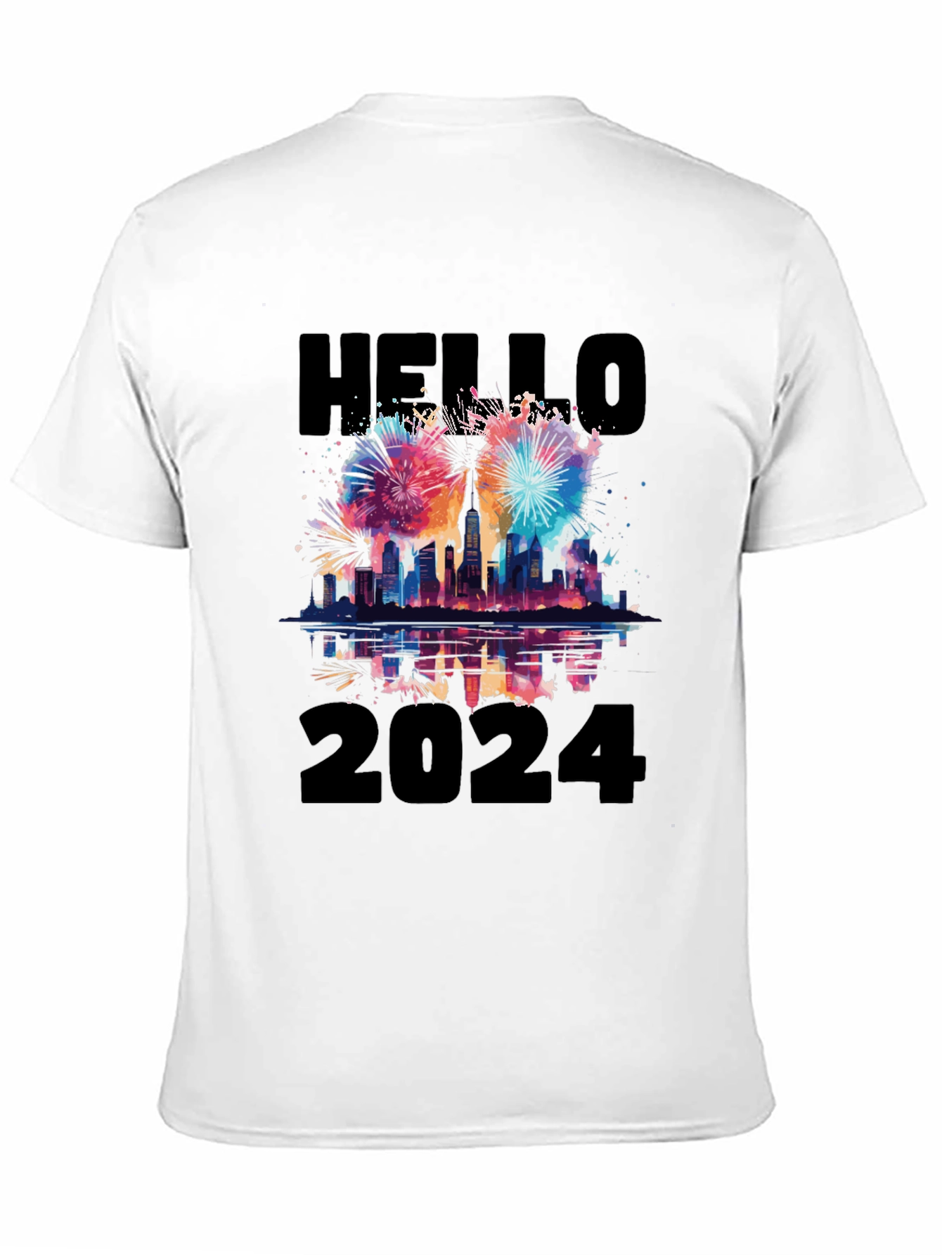Hello 2024 T-Shirt - New Year Fireworks