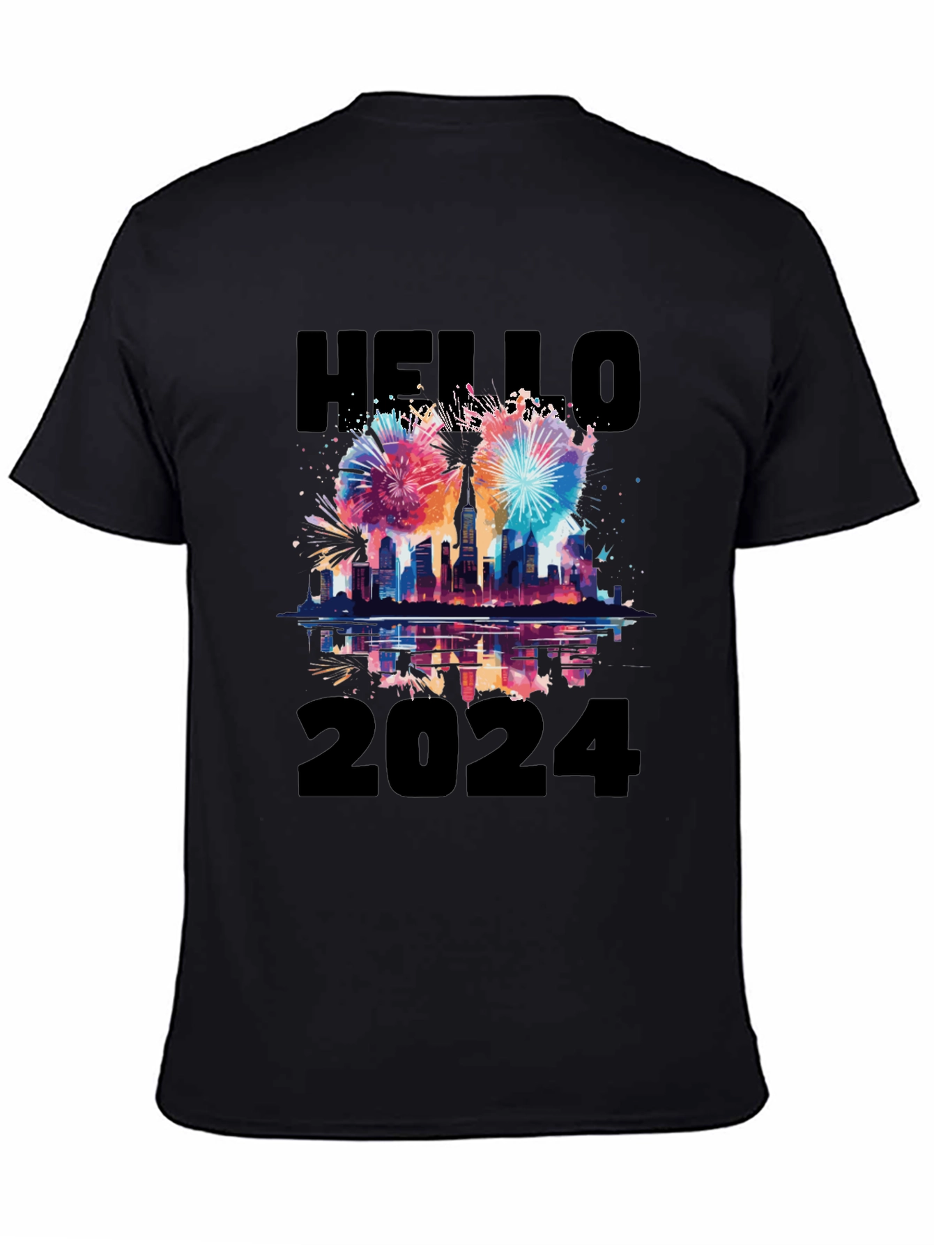 Hello 2024 T-Shirt - New Year Fireworks