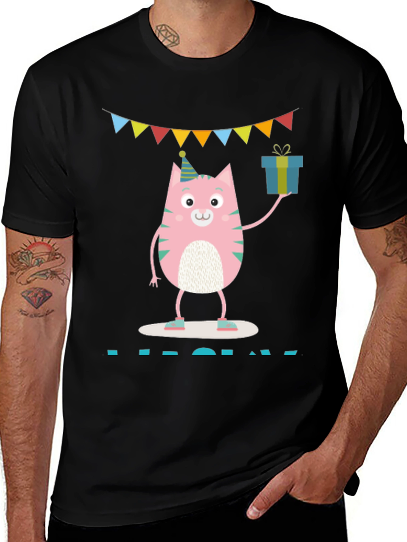 Birthday Cat Graphic T-Shirt - Unisex