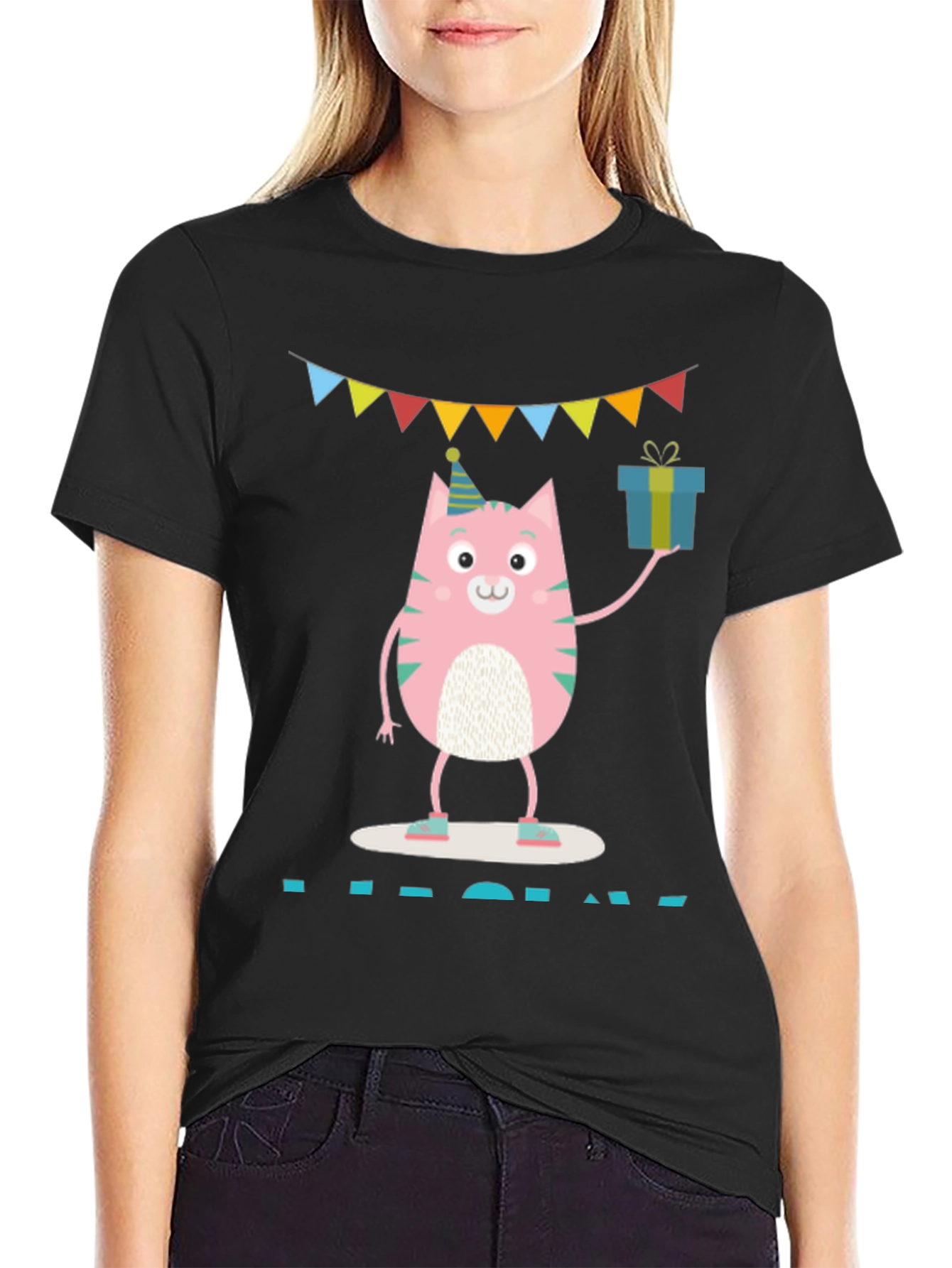 Birthday Cat Graphic T-Shirt - Unisex