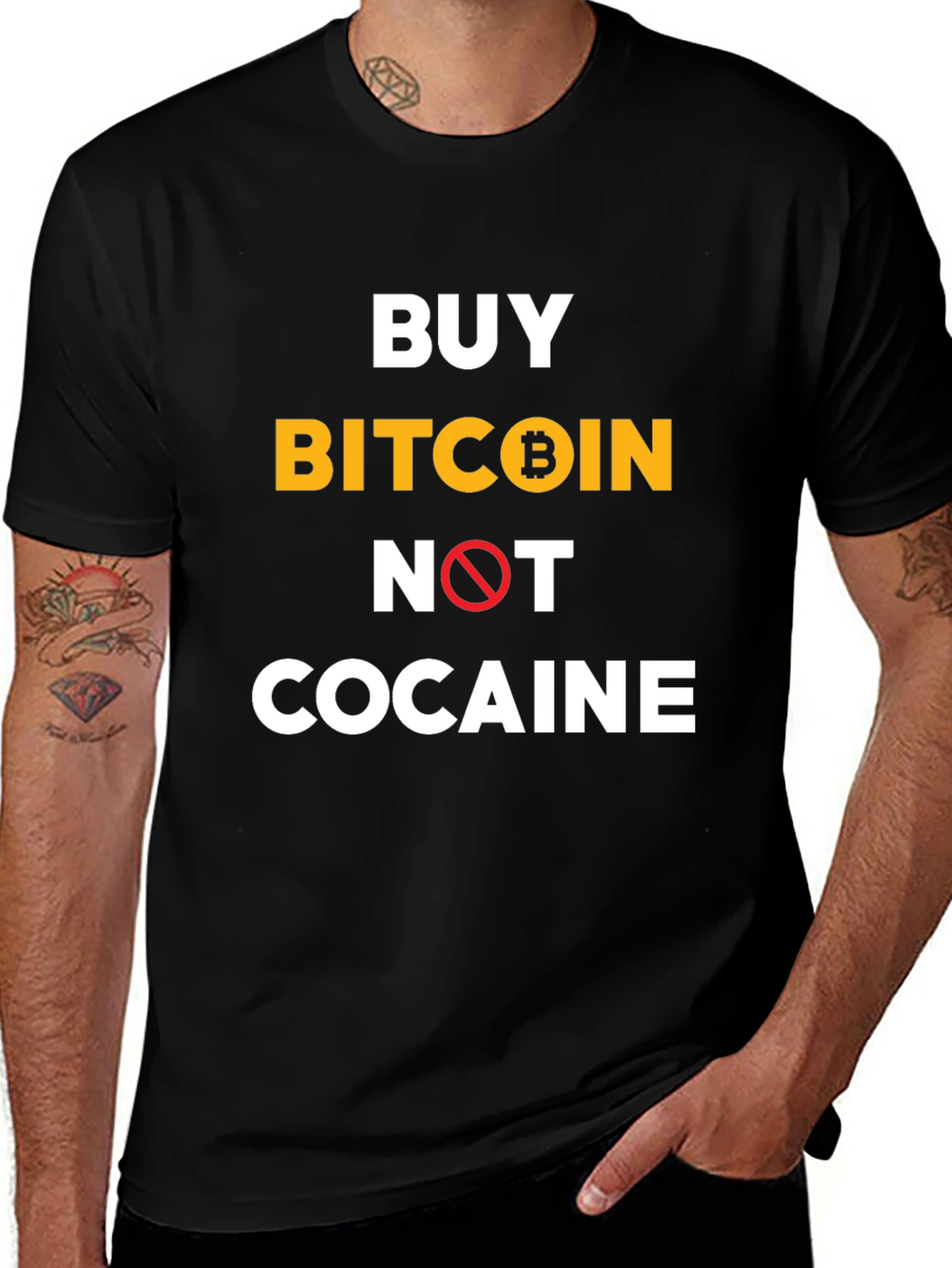 Buy Bitcoin Not Cocaine Black T-Shirt