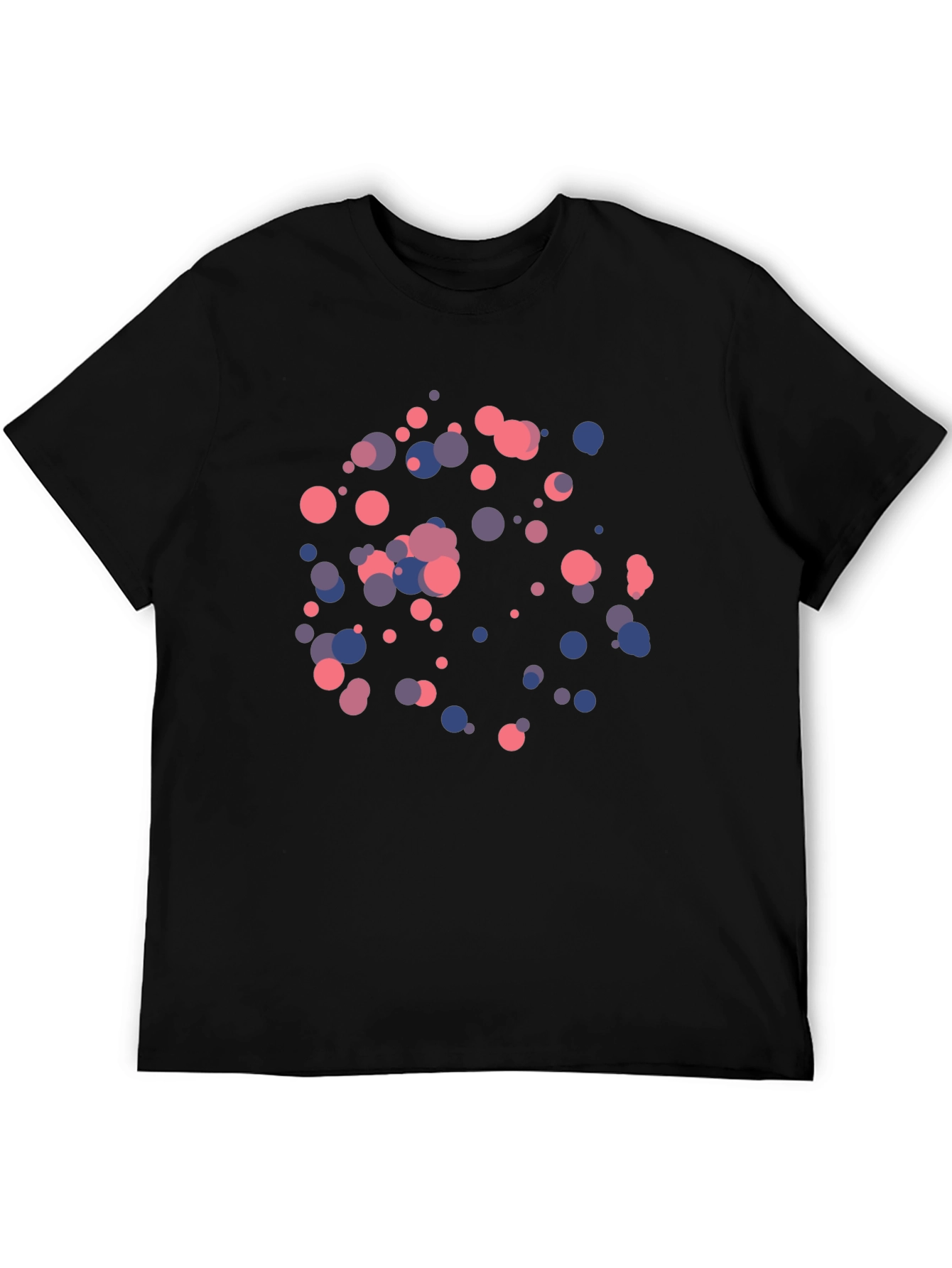 Modern Abstract Circle Pattern Black T-Shirt