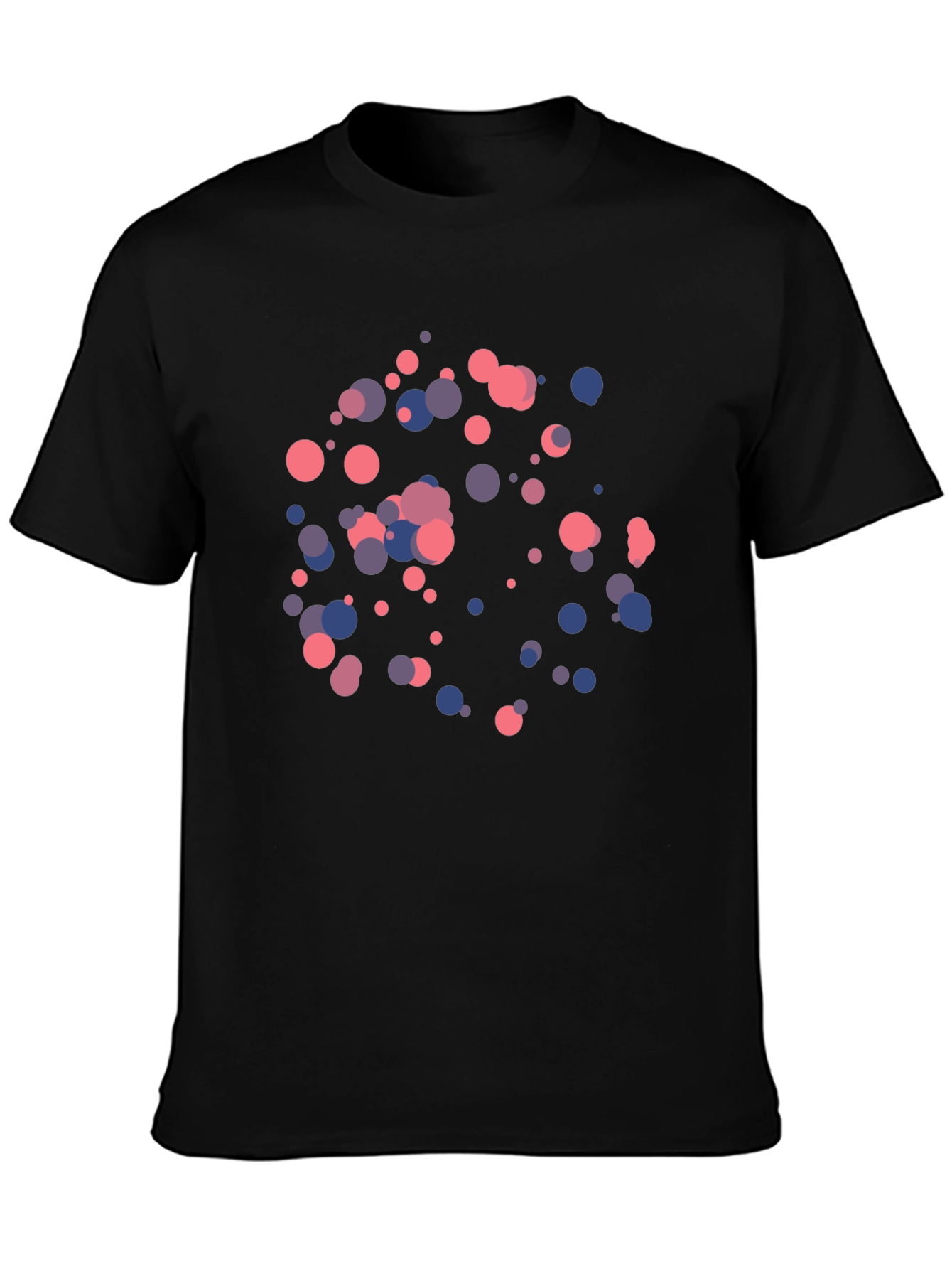 Modern Abstract Circle Pattern Black T-Shirt