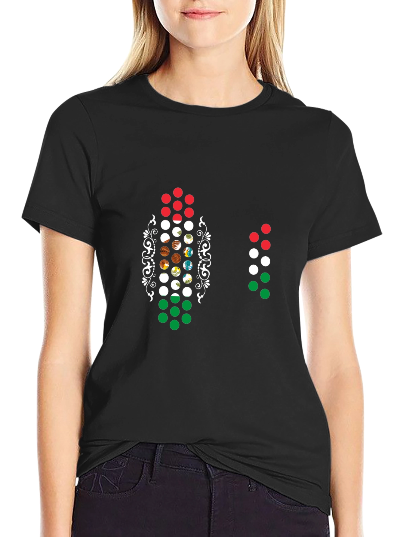 Unique Planet Circle Graphic Black T-Shirt