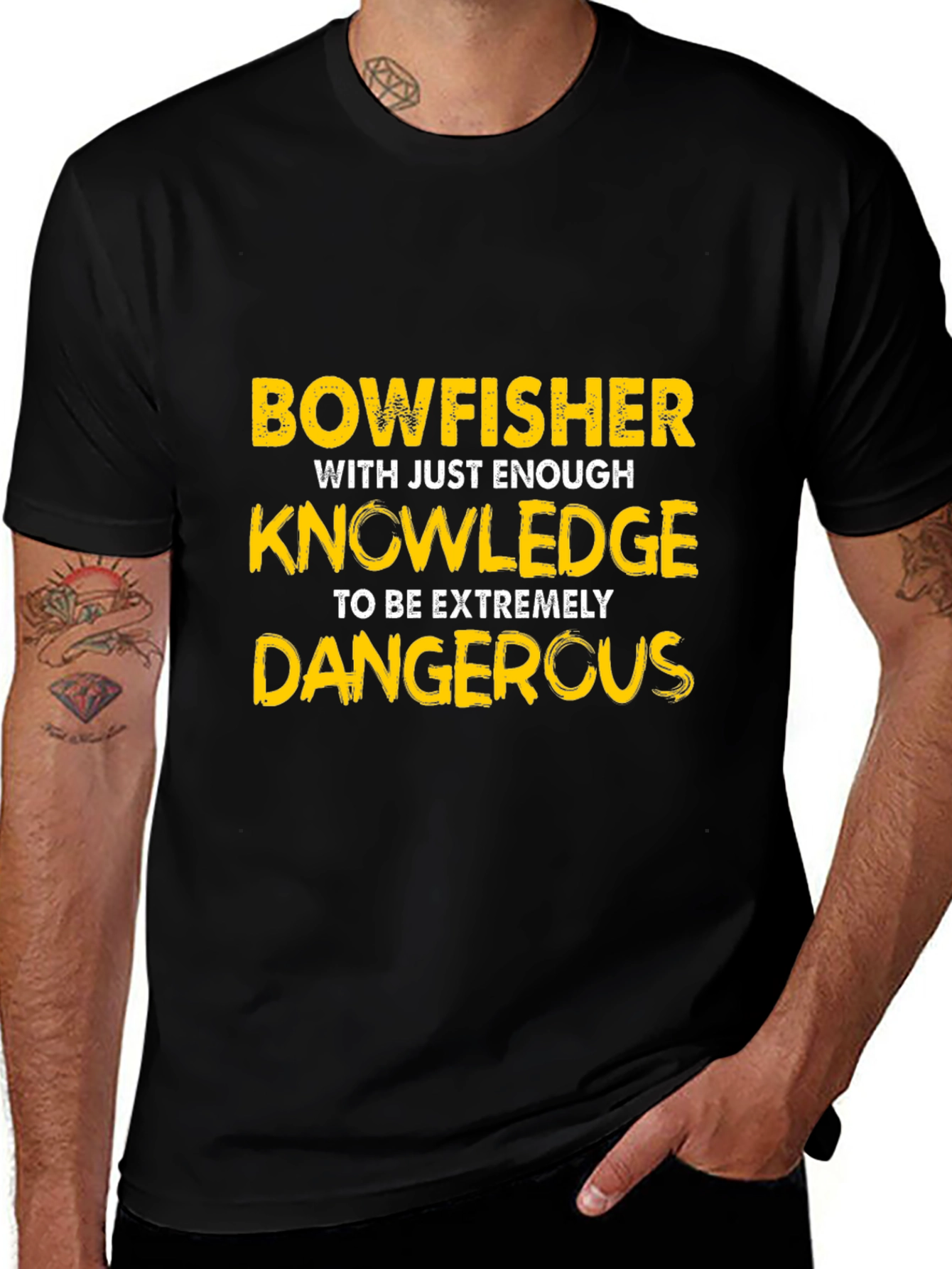 Bowfisher Knowledge Funny Graphic T-Shirt