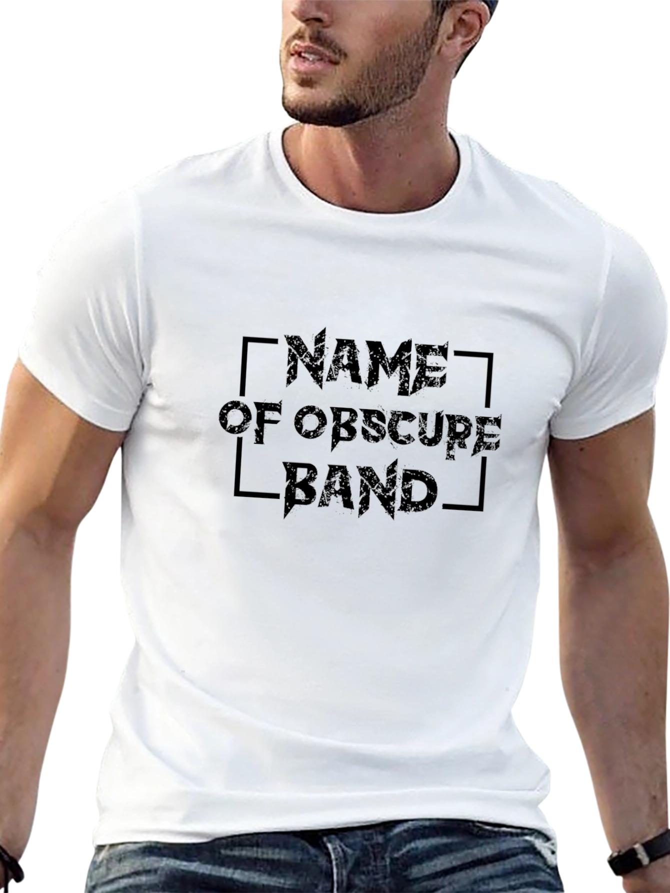 Obscure Band Name T-Shirt - Black Graphic Tee