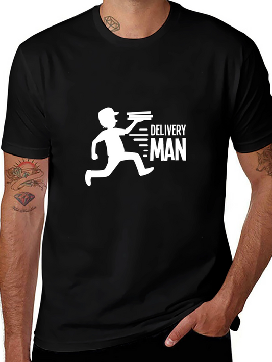 Delivery Man Pizza Graphic T-Shirt