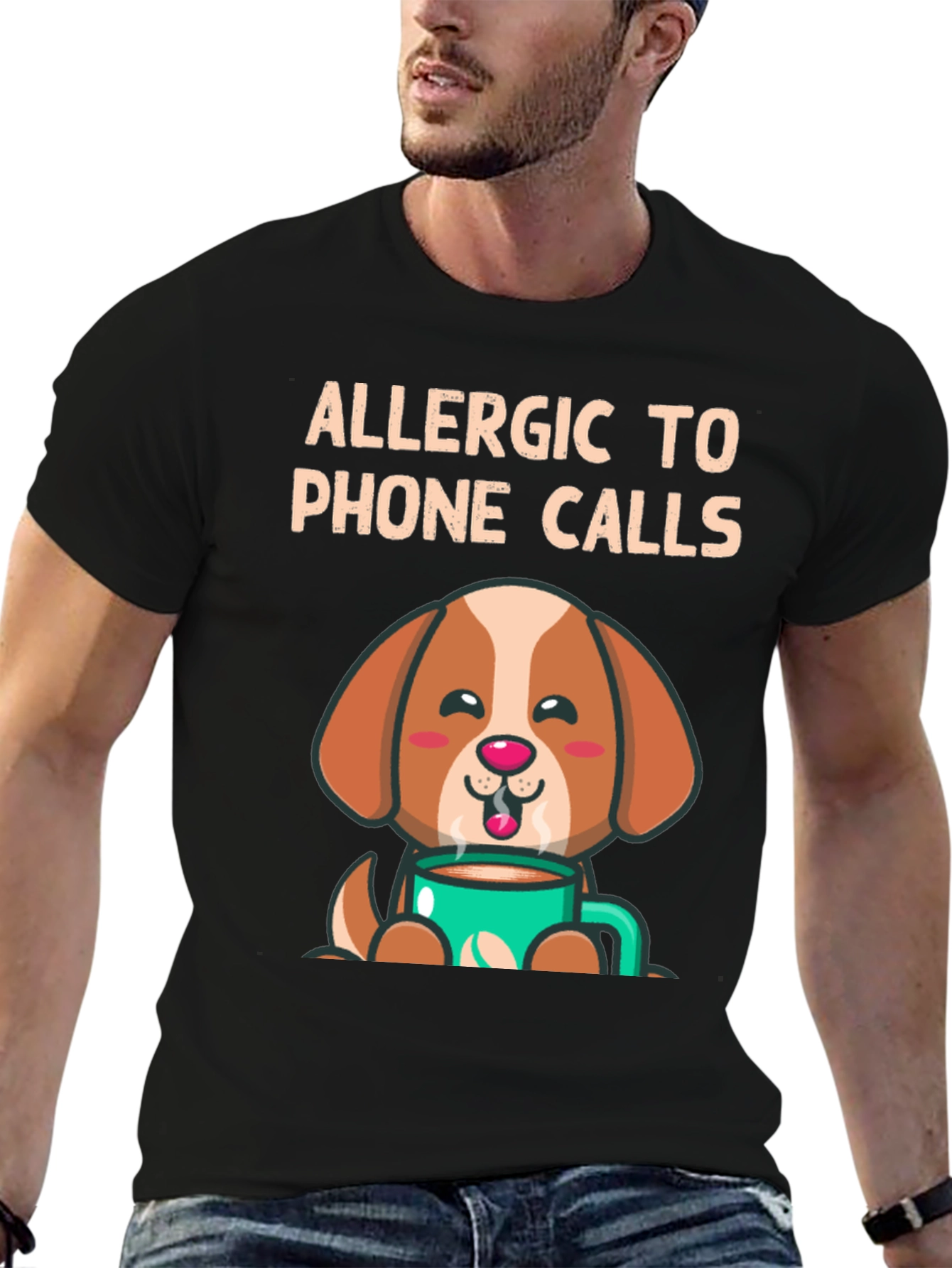 Allergic to Phone Calls Dog T-Shirt