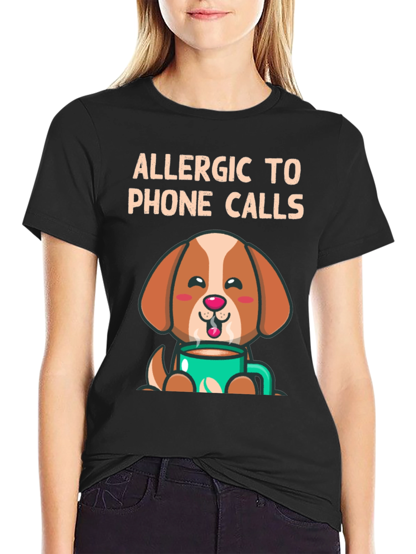 Allergic to Phone Calls Dog T-Shirt