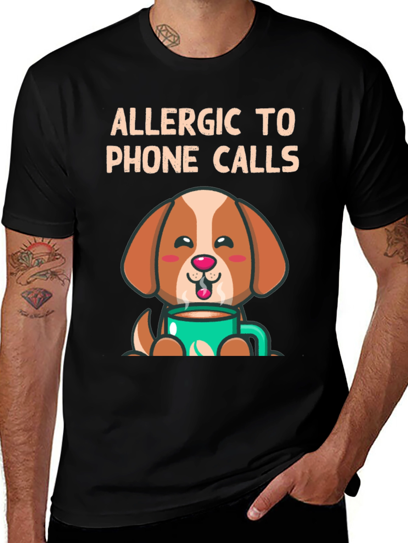 Allergic to Phone Calls Dog T-Shirt