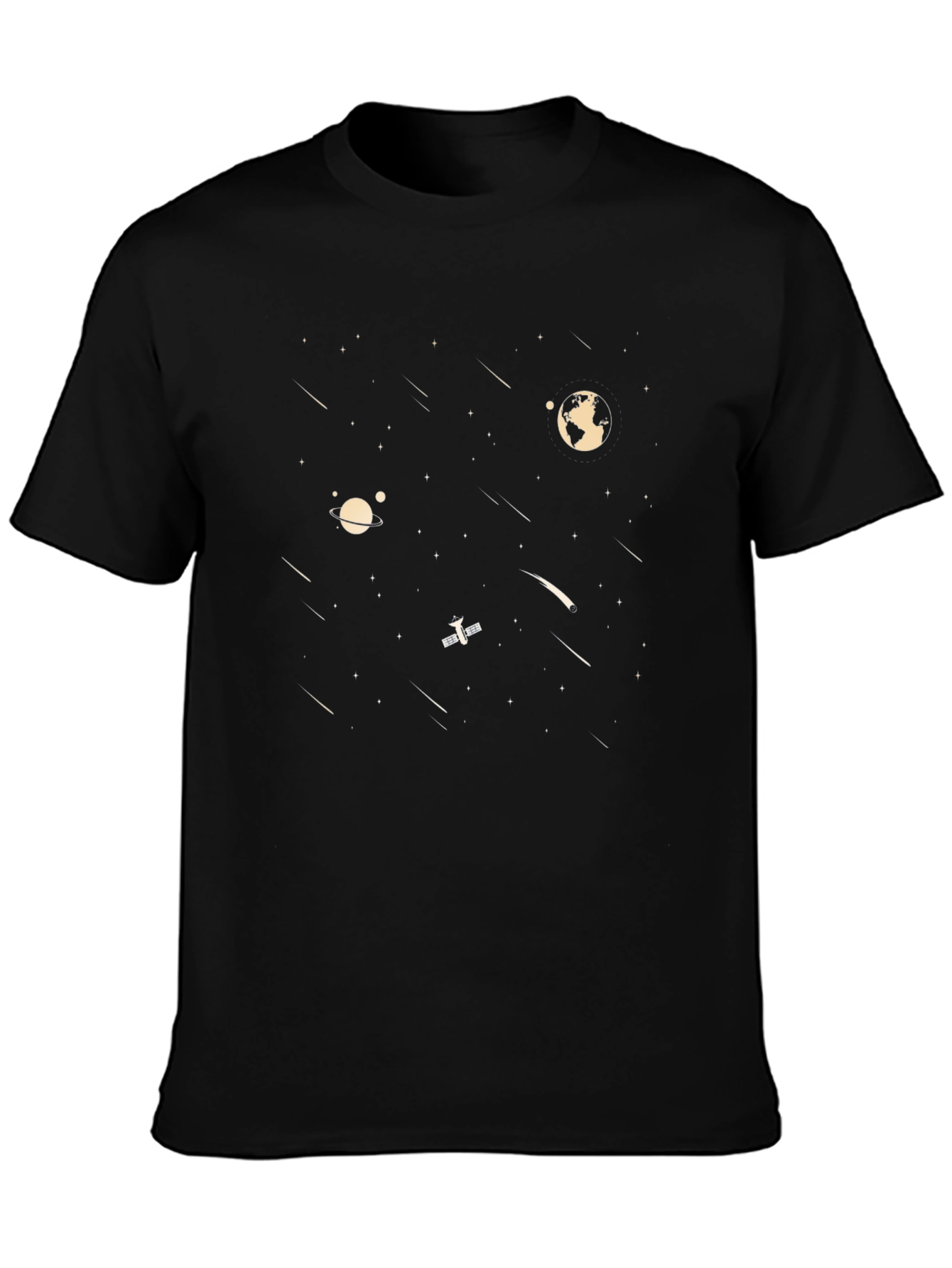 Space Graphic T-Shirt - Black Novelty Tee