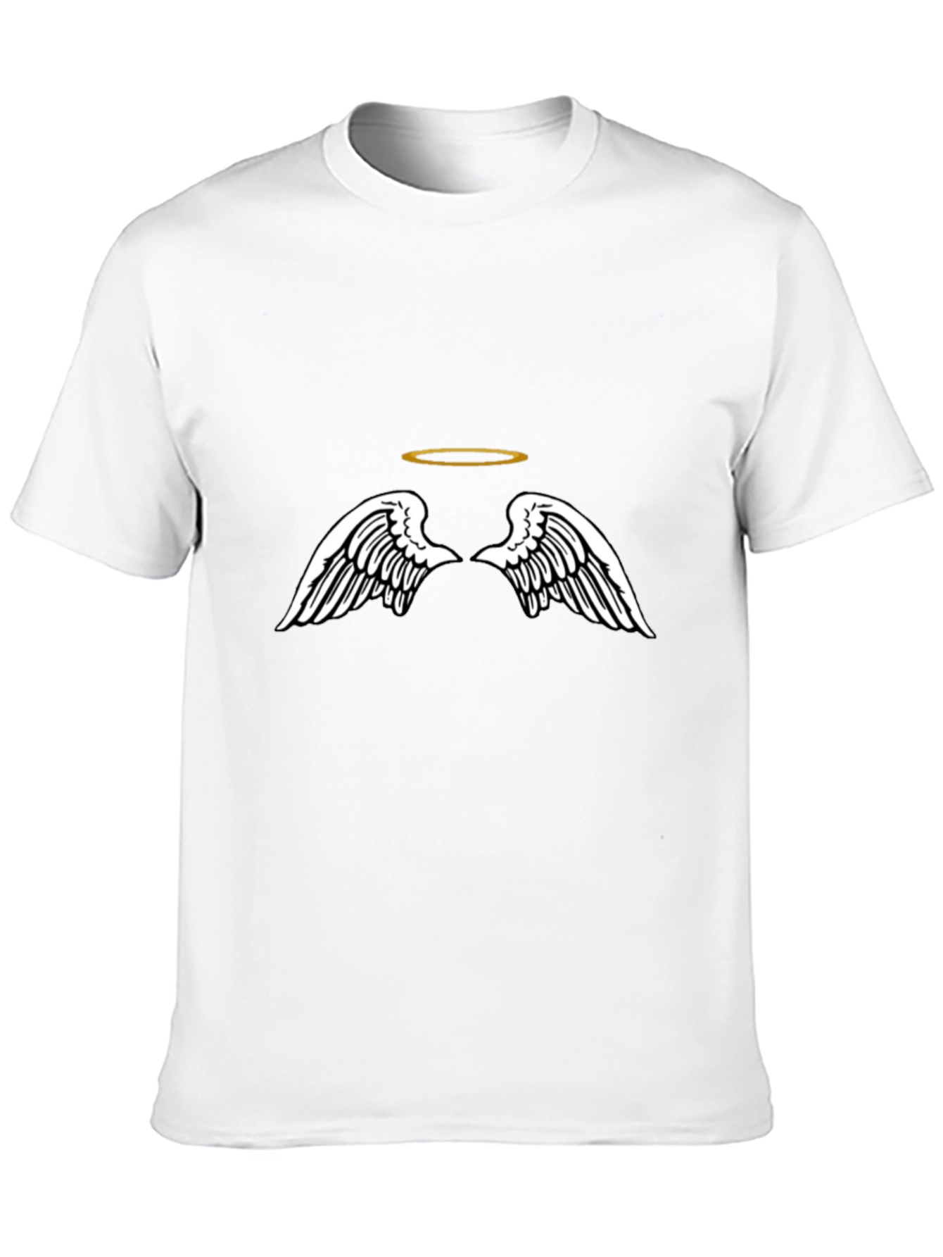 Angel Wings & Halo Graphic Black T-Shirt