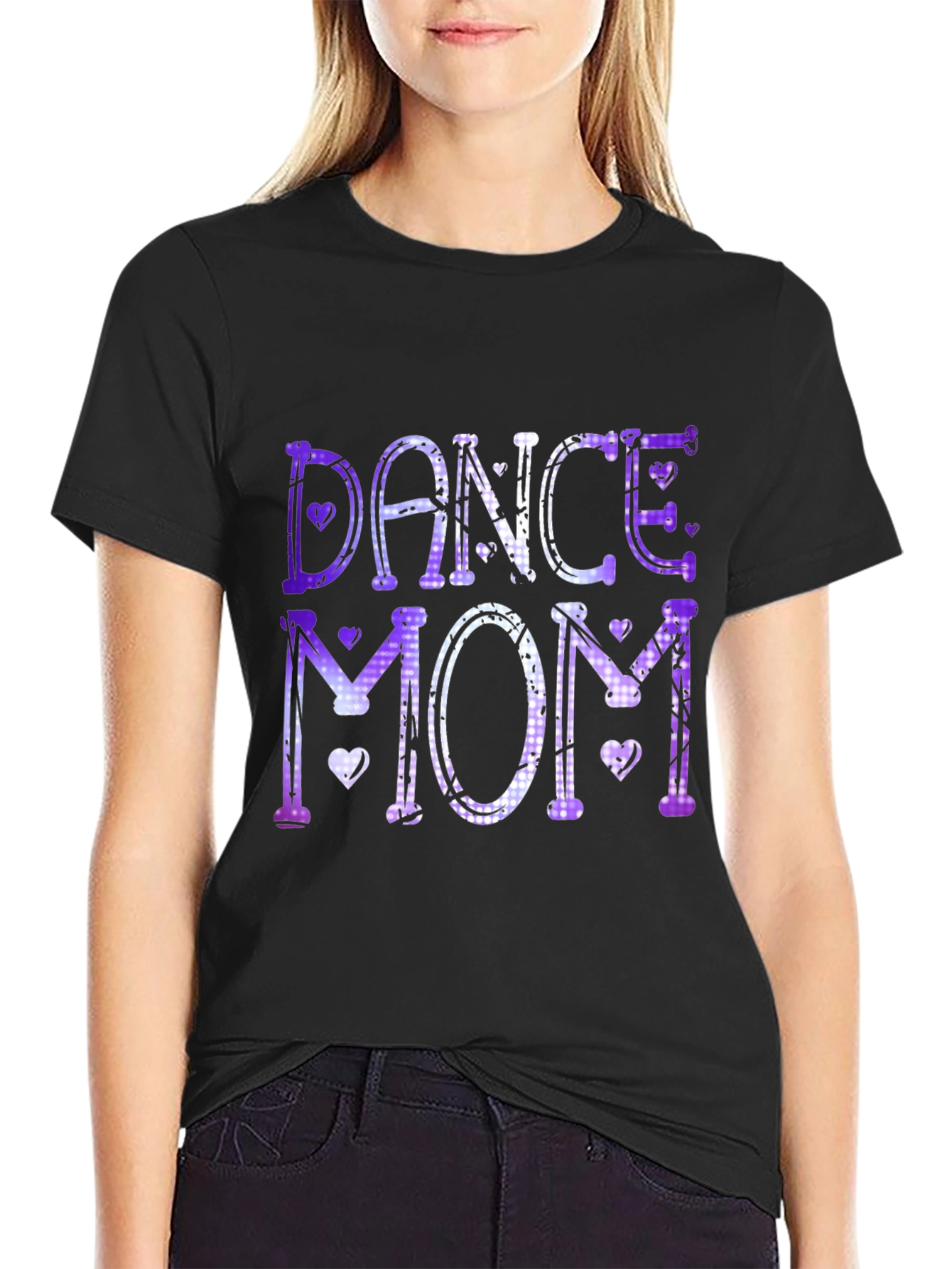 Dance Mom T-Shirt: Purple & White Design