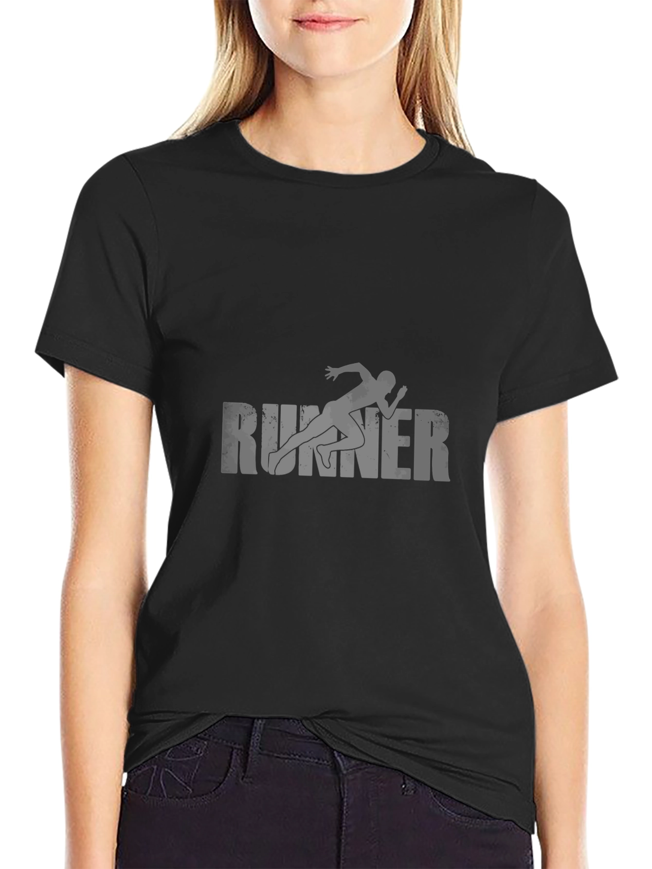 Runner Graphic T-Shirt - Black Casual Tee