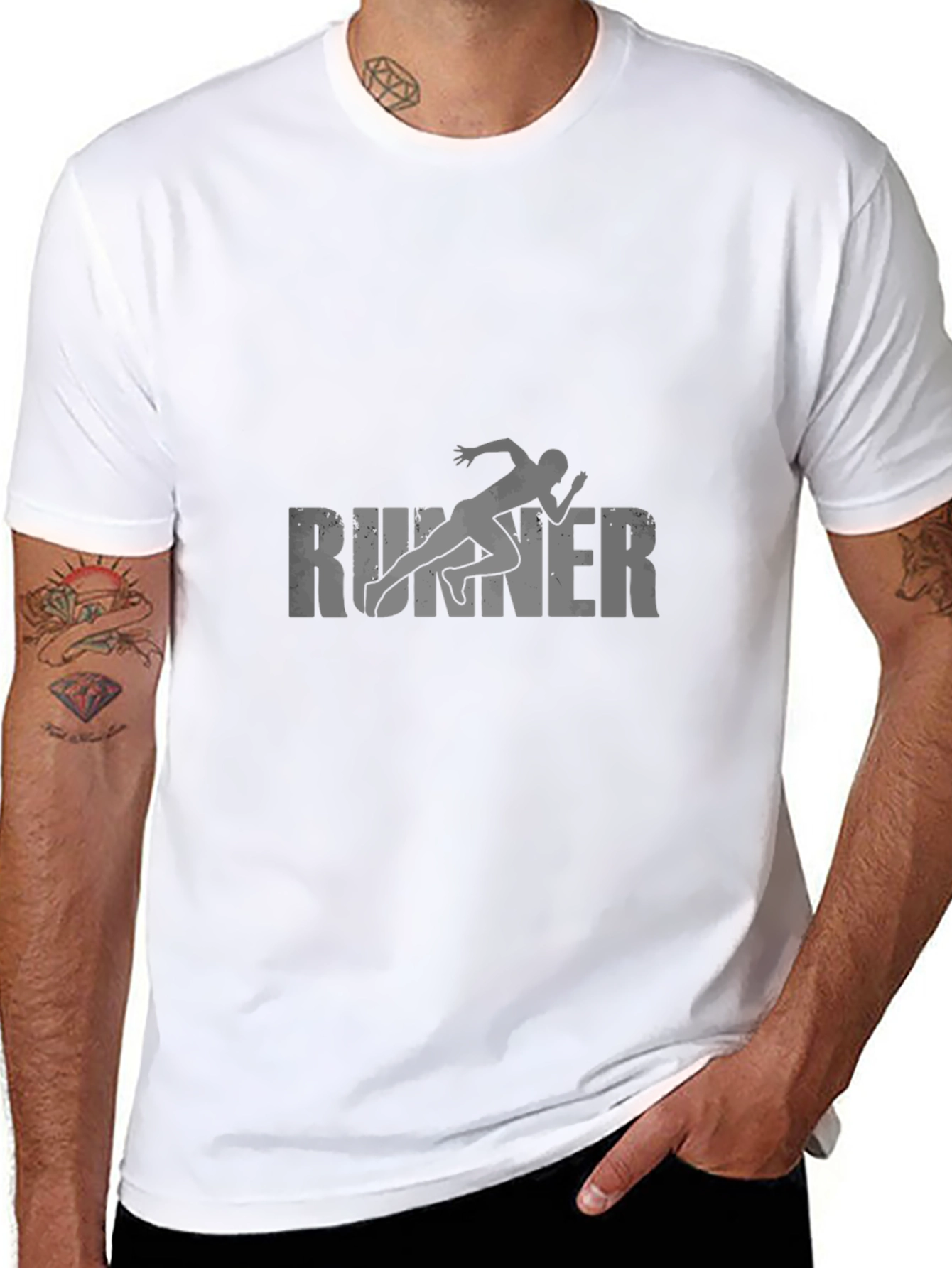 Runner Graphic T-Shirt - Black Casual Tee