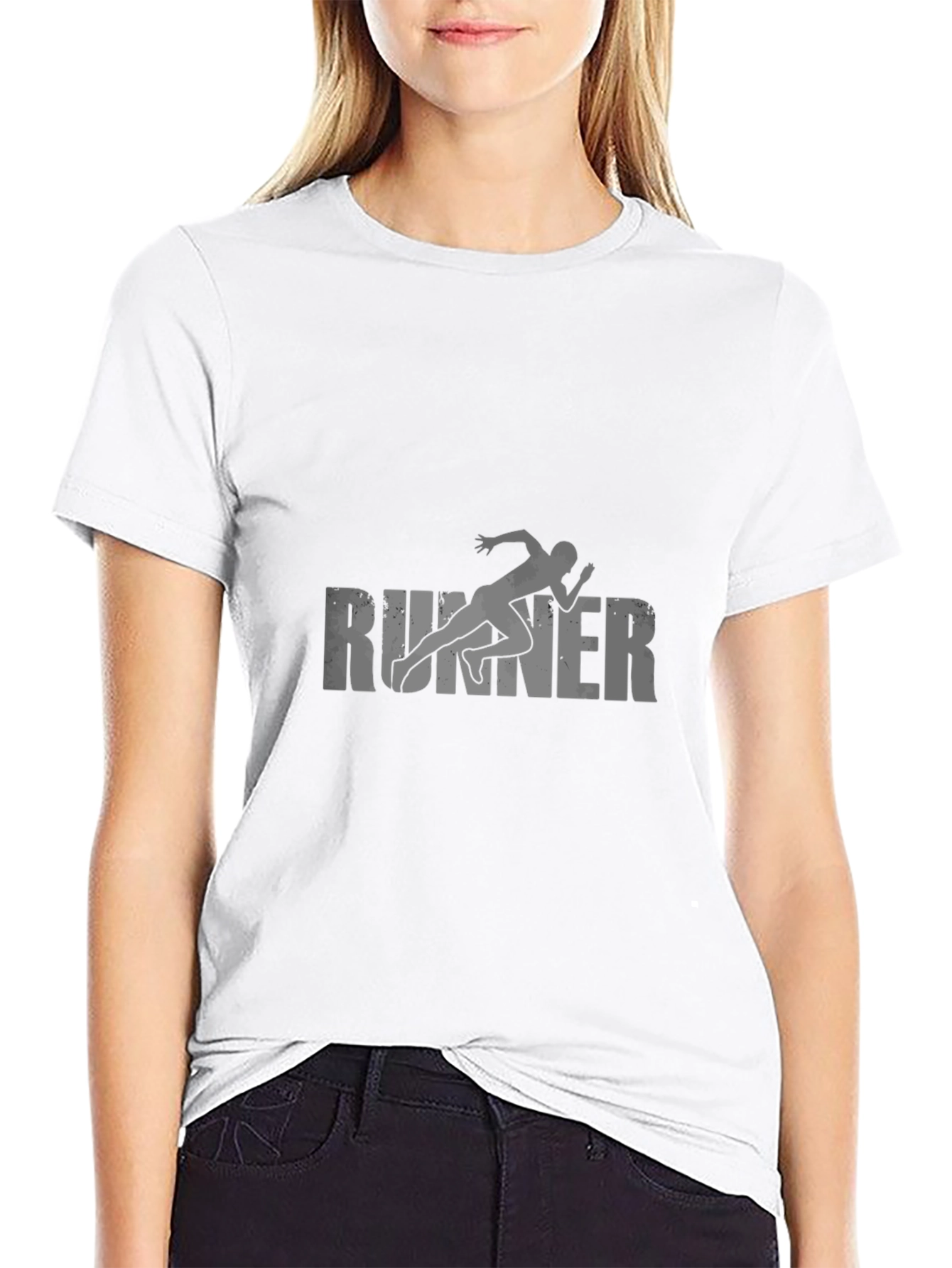 Runner Graphic T-Shirt - Black Casual Tee