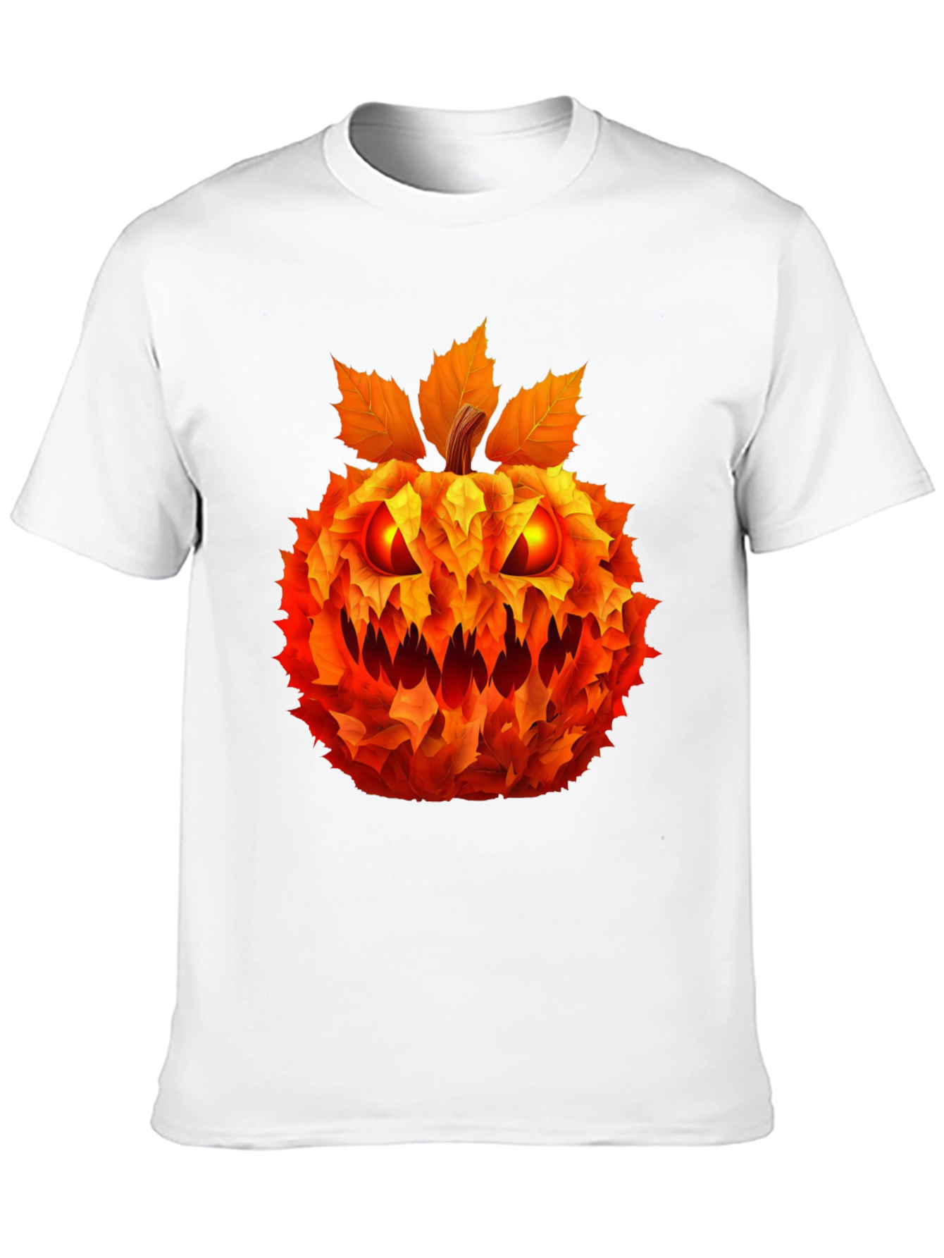 Spooky Leaf Pumpkin Graphic Tee - Halloween Style