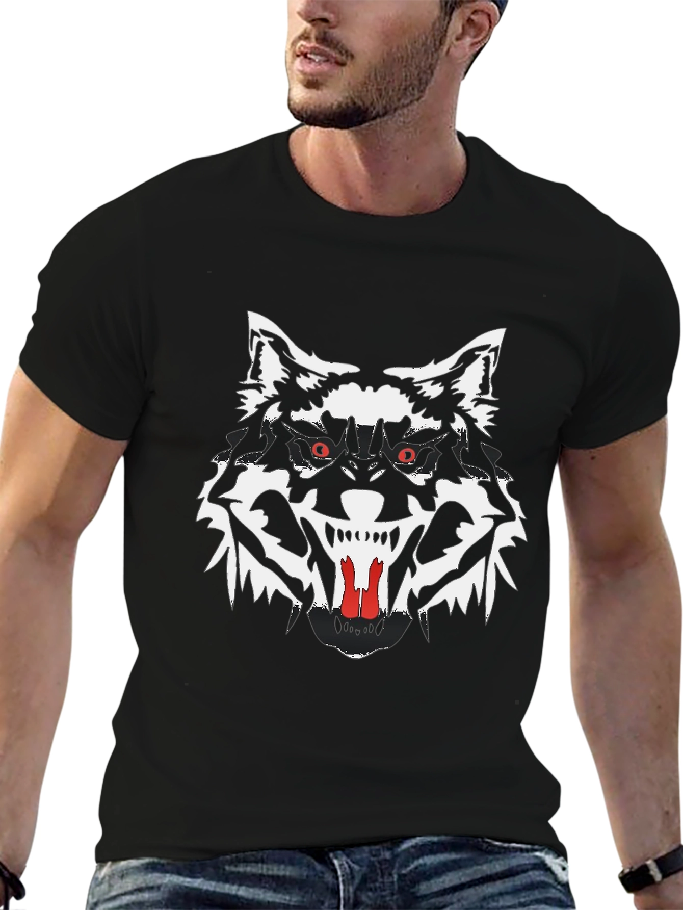 Black Wolf Graphic Tee - Mens Short Sleeve