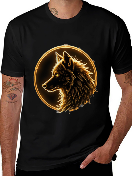 Wolf Graphic Tee - Golden Aura Design