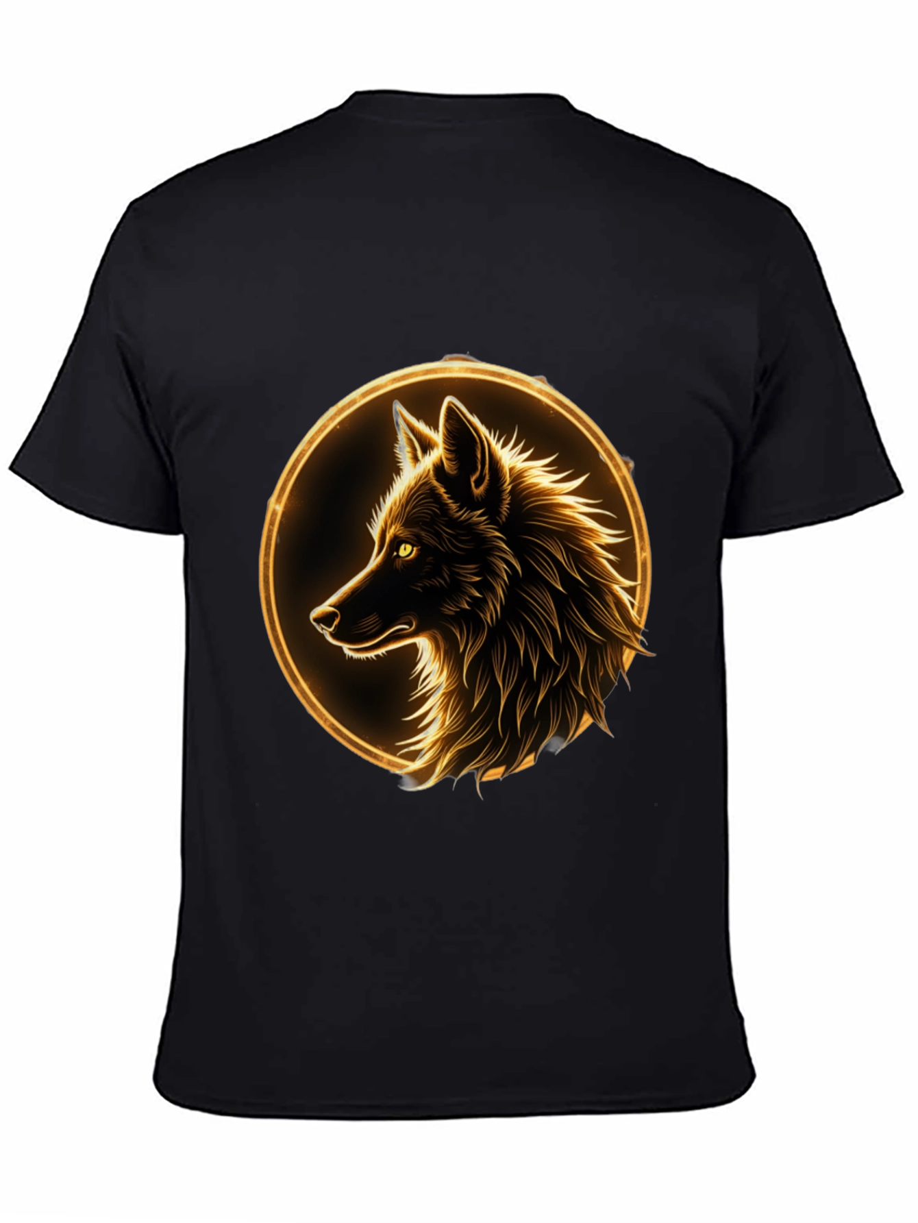 Wolf Graphic Tee - Golden Aura Design