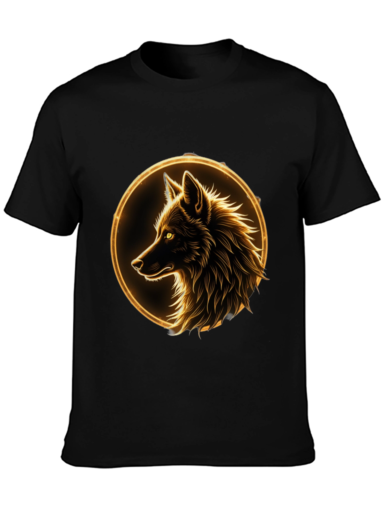 Wolf Graphic Tee - Golden Aura Design