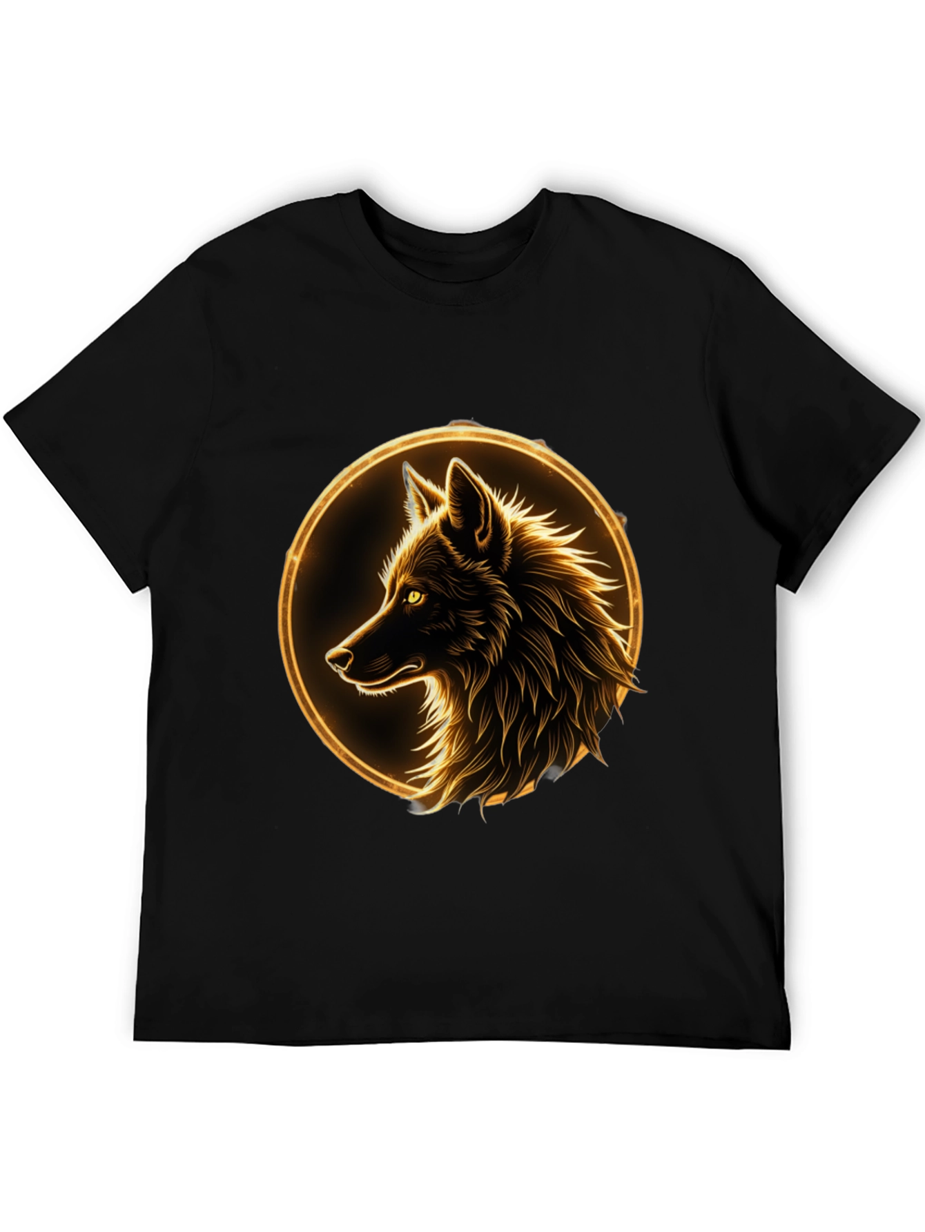 Wolf Graphic Tee - Golden Aura Design