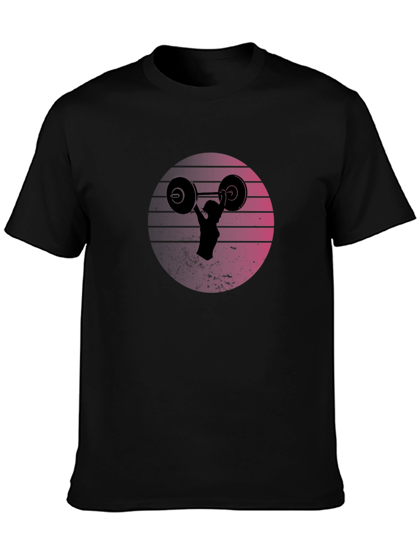 Retro Sunset Weightlifting T-Shirt