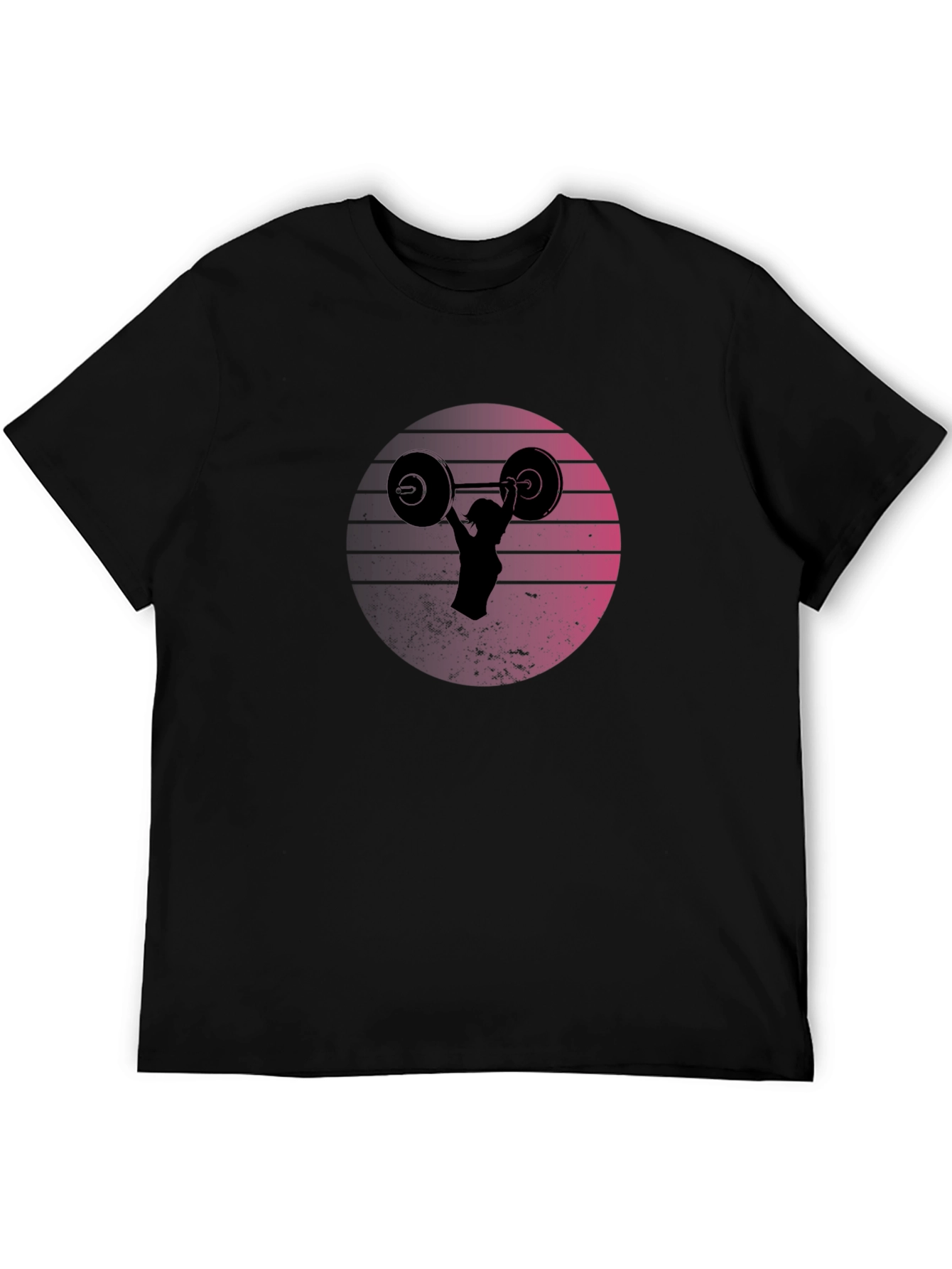 Retro Sunset Weightlifting T-Shirt