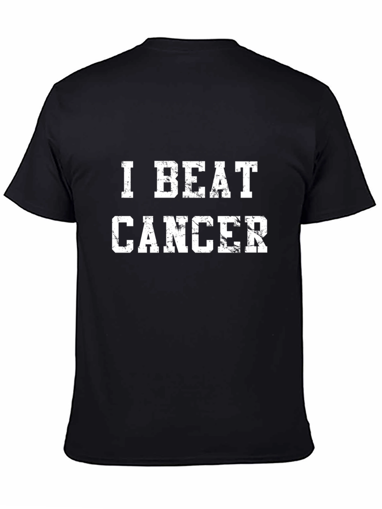 I Beat Cancer T-Shirt - Black Graphic Tee