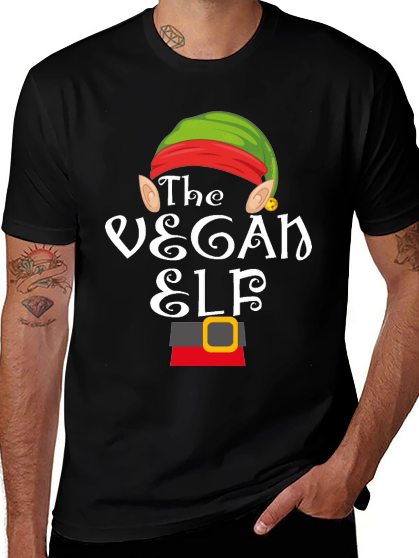 Vegan Elf T-Shirt - Holiday Festive Apparel