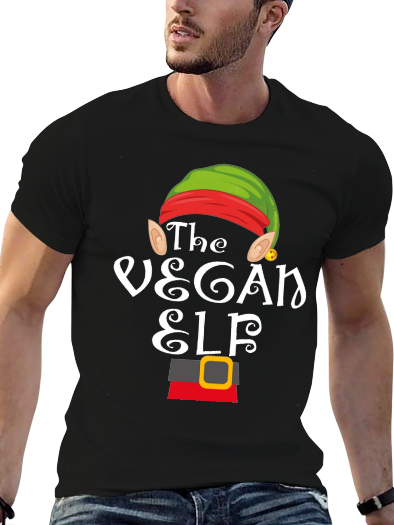 Vegan Elf T-Shirt - Holiday Festive Apparel