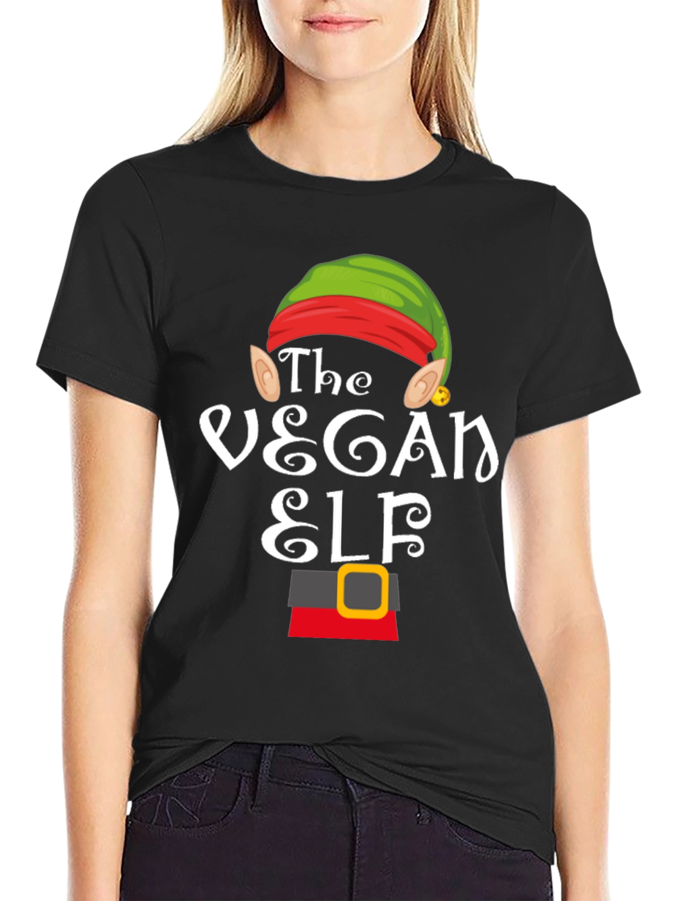 Vegan Elf T-Shirt - Holiday Festive Apparel