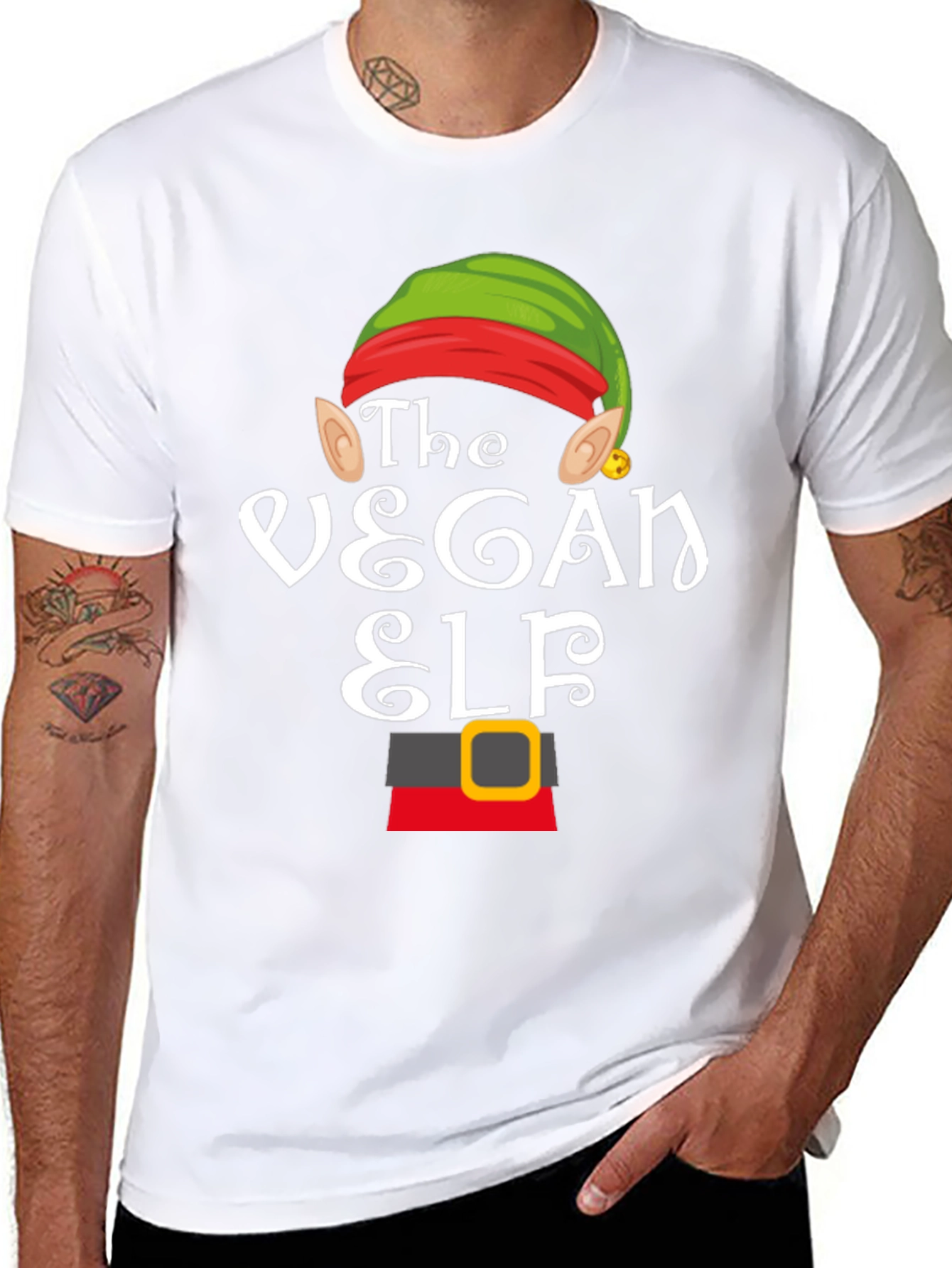 Vegan Elf T-Shirt - Holiday Festive Apparel