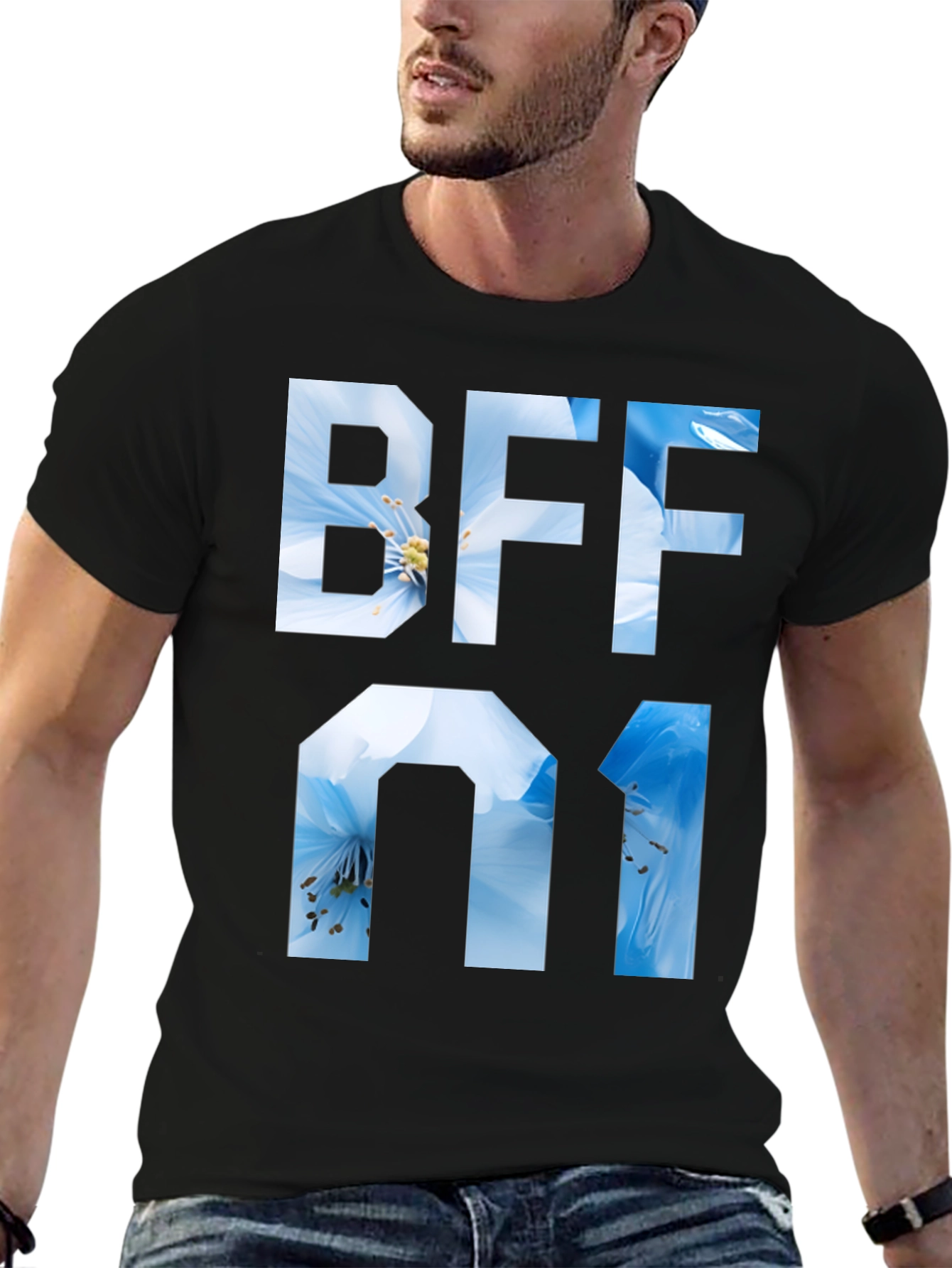 BFF 01 Floral Graphic Tee - Black