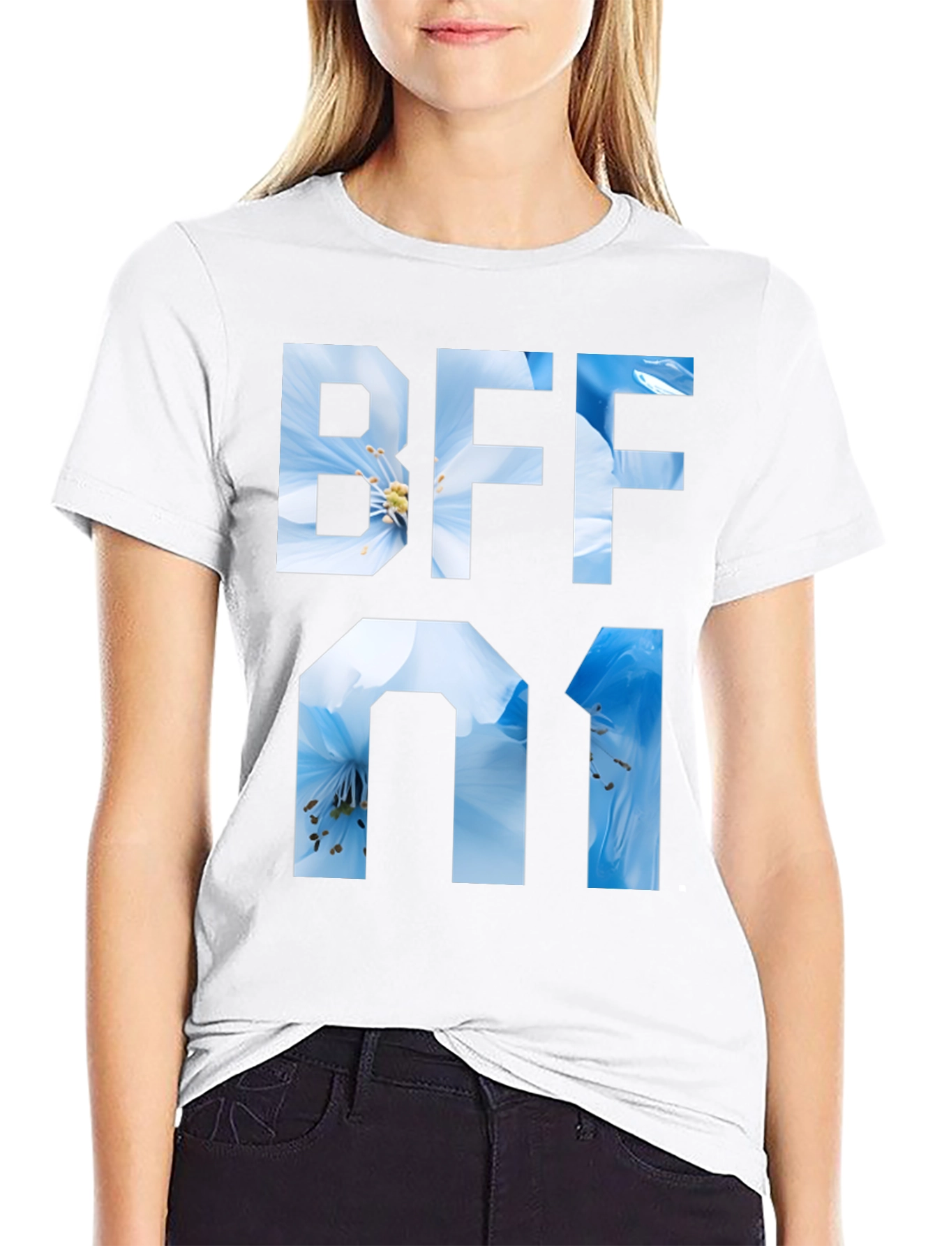 BFF 01 Floral Graphic Tee - Black